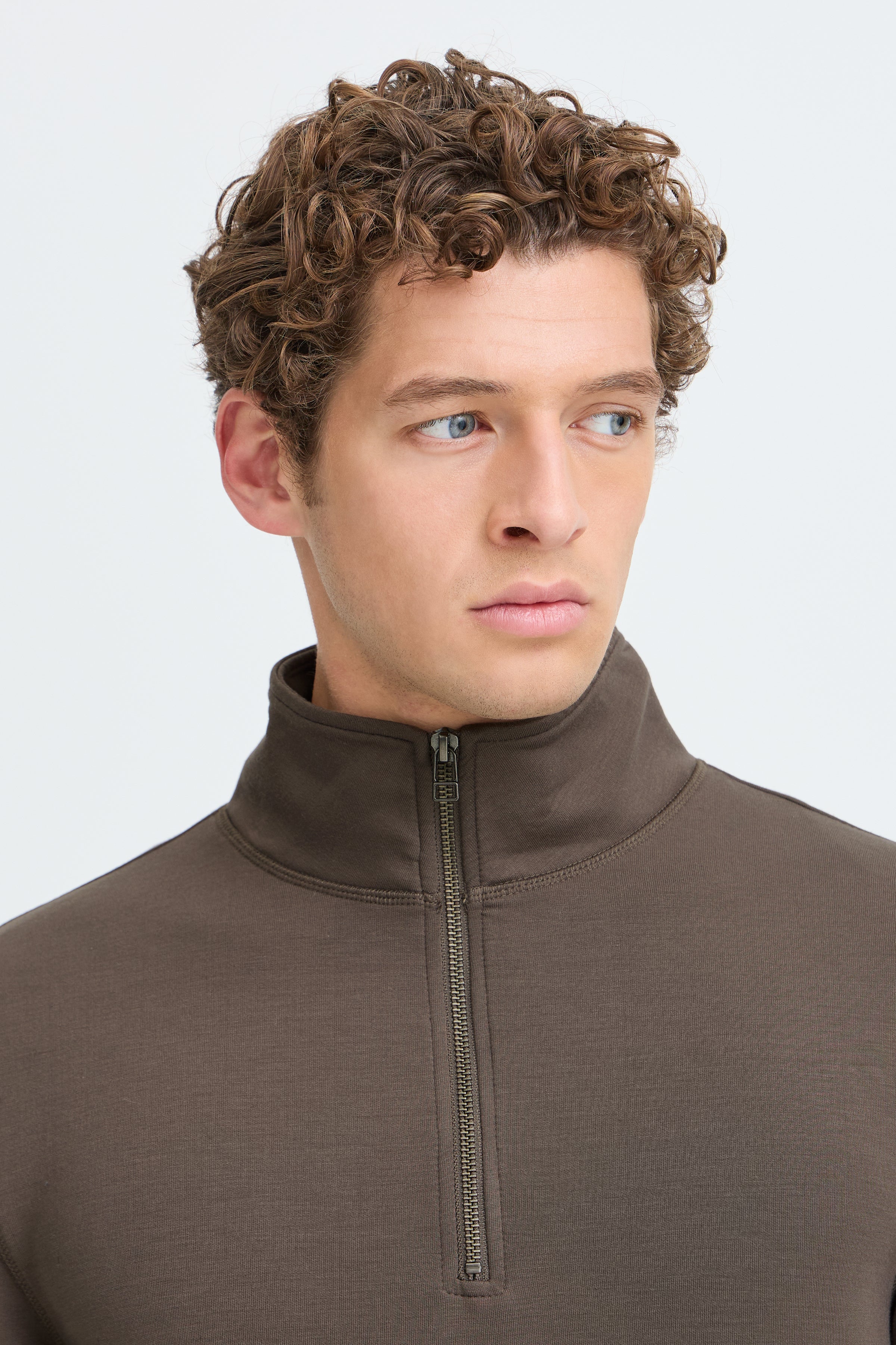 Sebastian Half-Zip Sweatshirt Major Brown