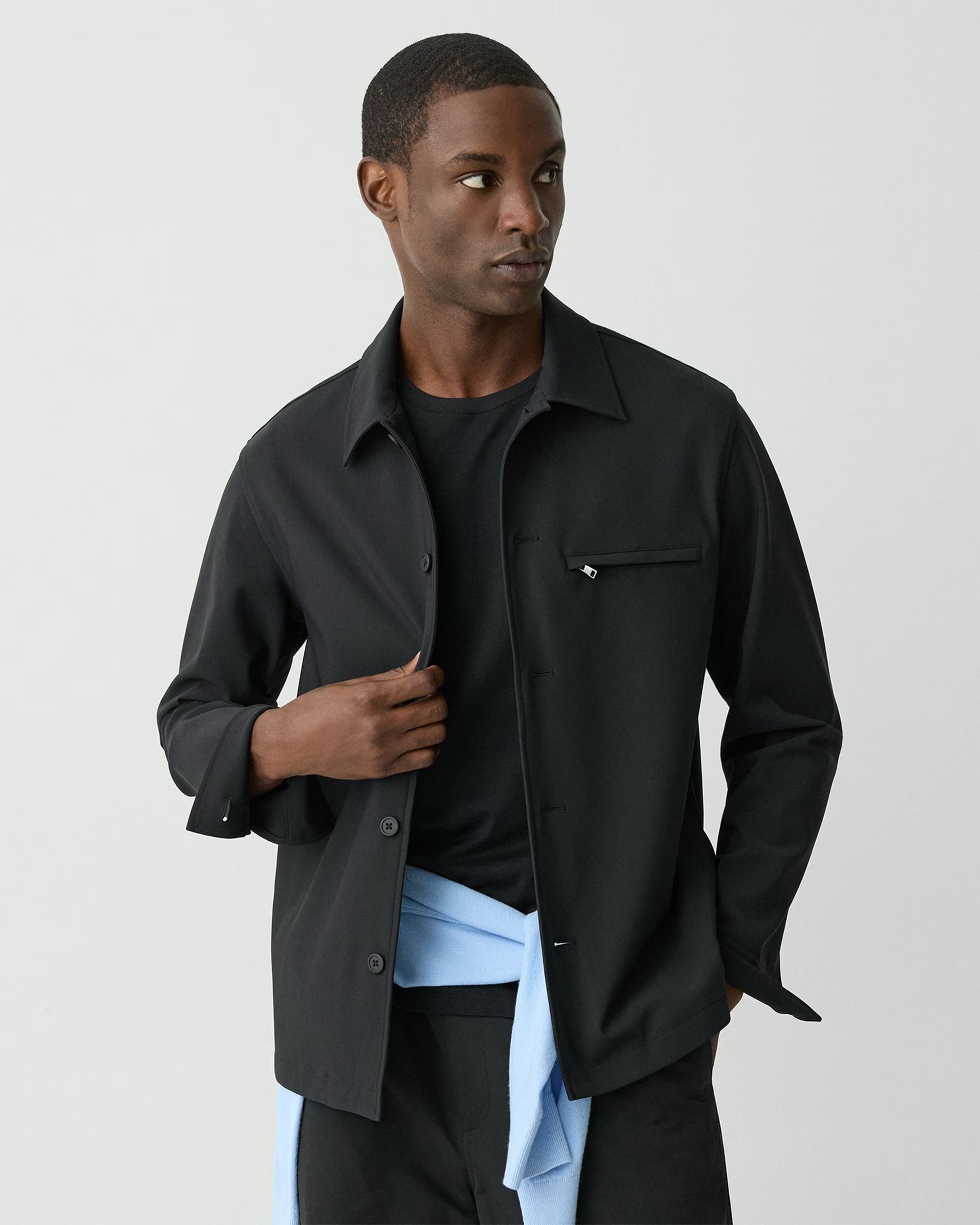 Overshirt in Precision Ponte Black