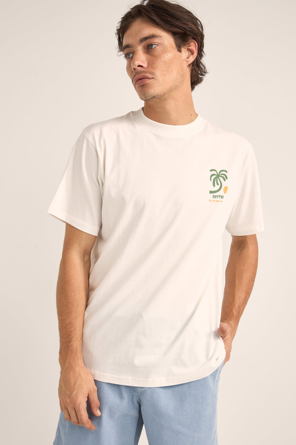 Trees Short Sleeve T-Shirt Vintage White