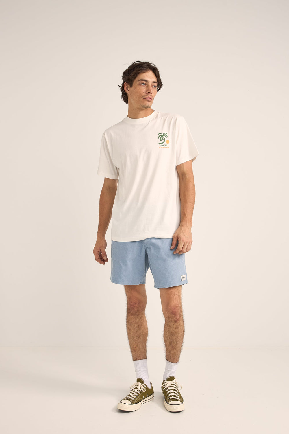 Trees Short Sleeve T-Shirt Vintage White