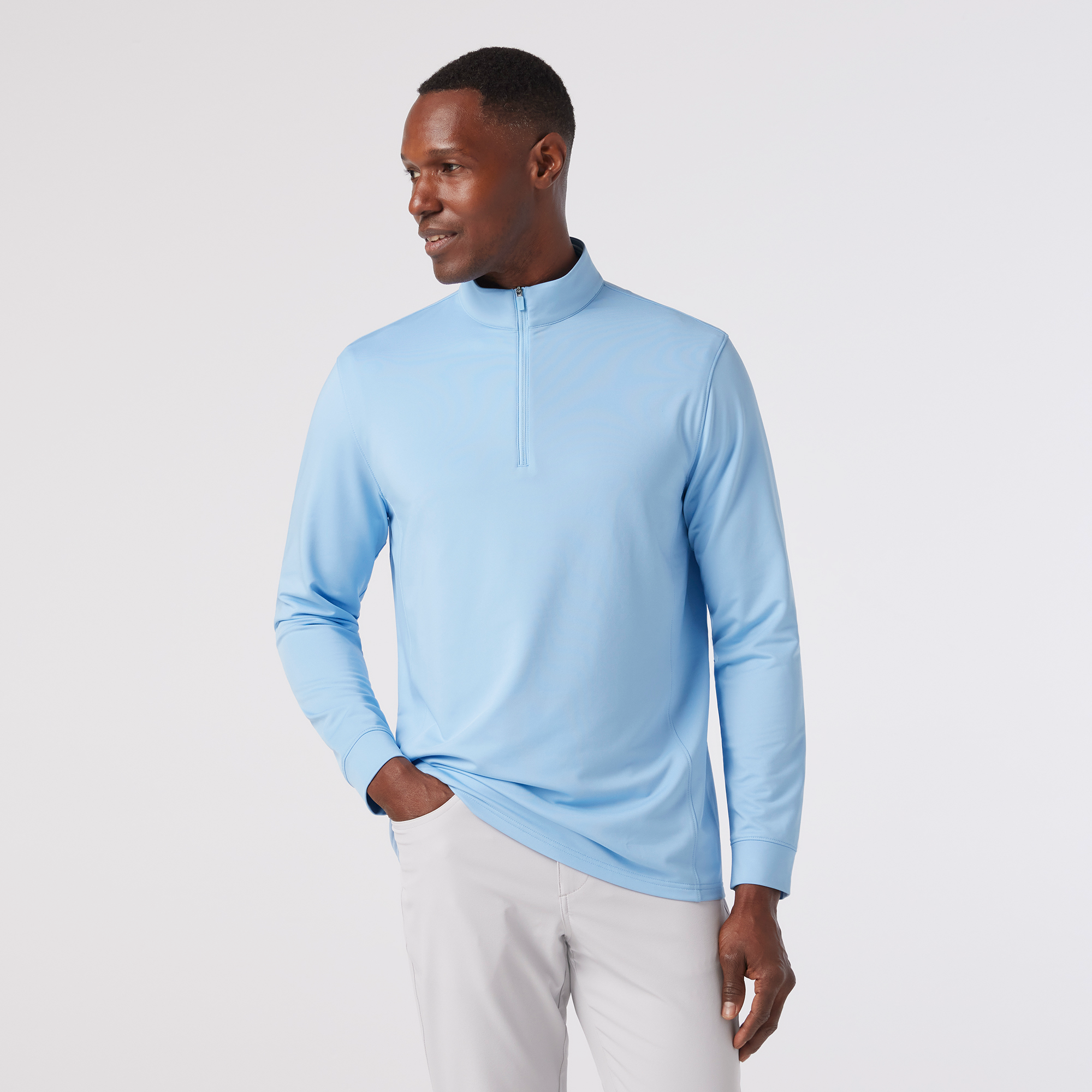 Highland Quarter Zip Light Blue
