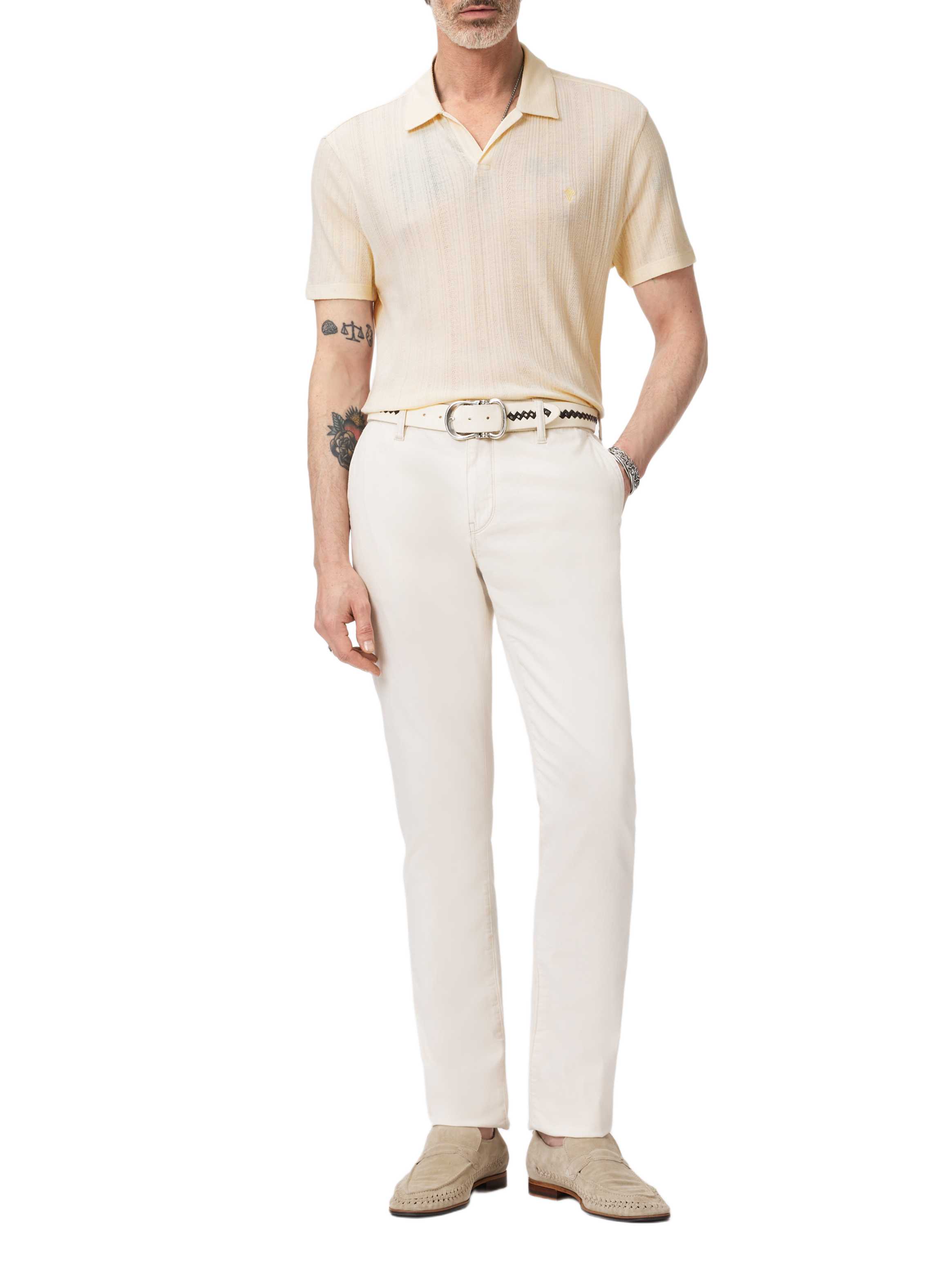 Leonardo Embroidered Johnny Polo Chalk