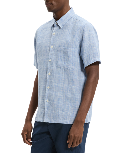 Relaxed Short Sleeve Irving Shirt Crisp Blue Multi