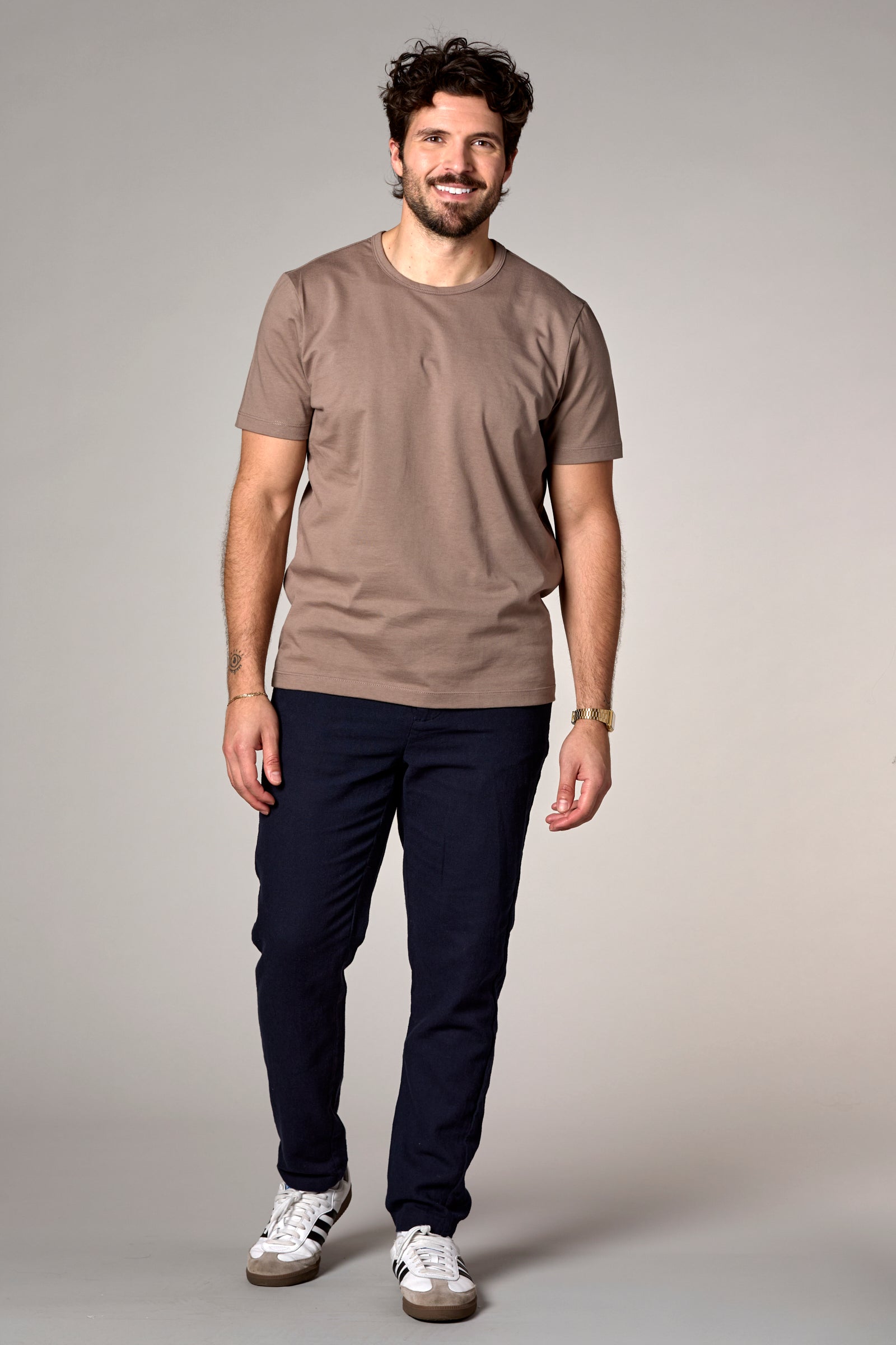 The Rick Crewneck Tee Cobblestone