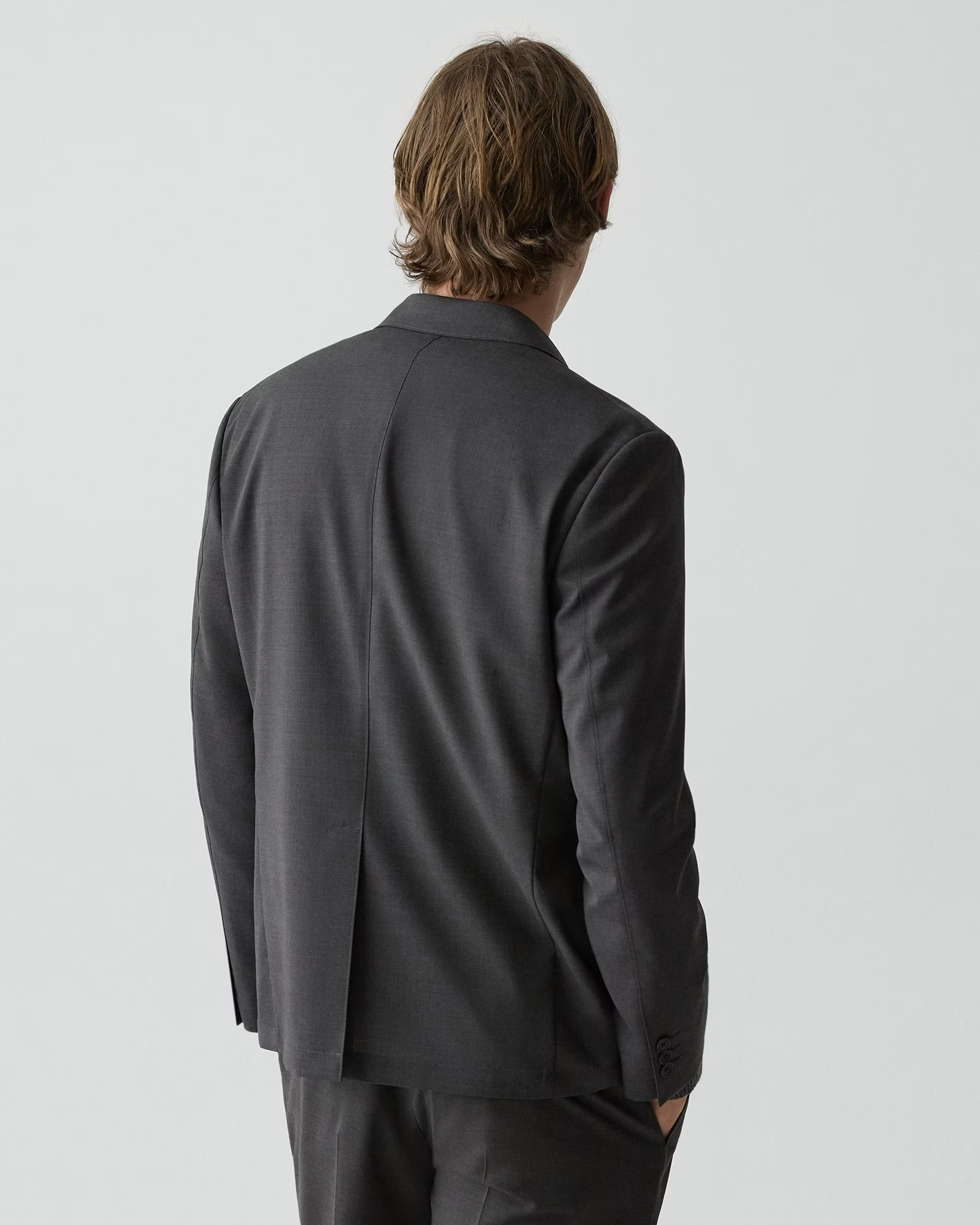 Clinton Travel Blazer in Motion Wool Charcoal Melange