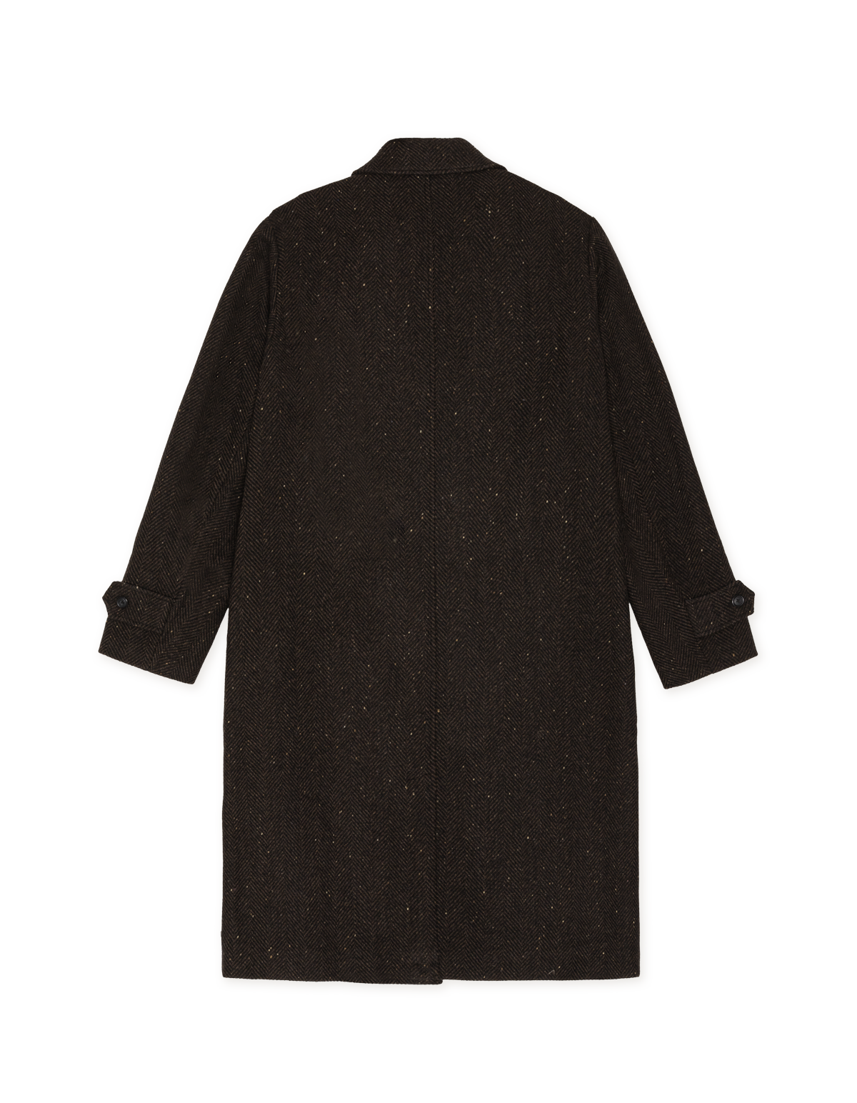 Herringbone Wool Coat Molé Brown
