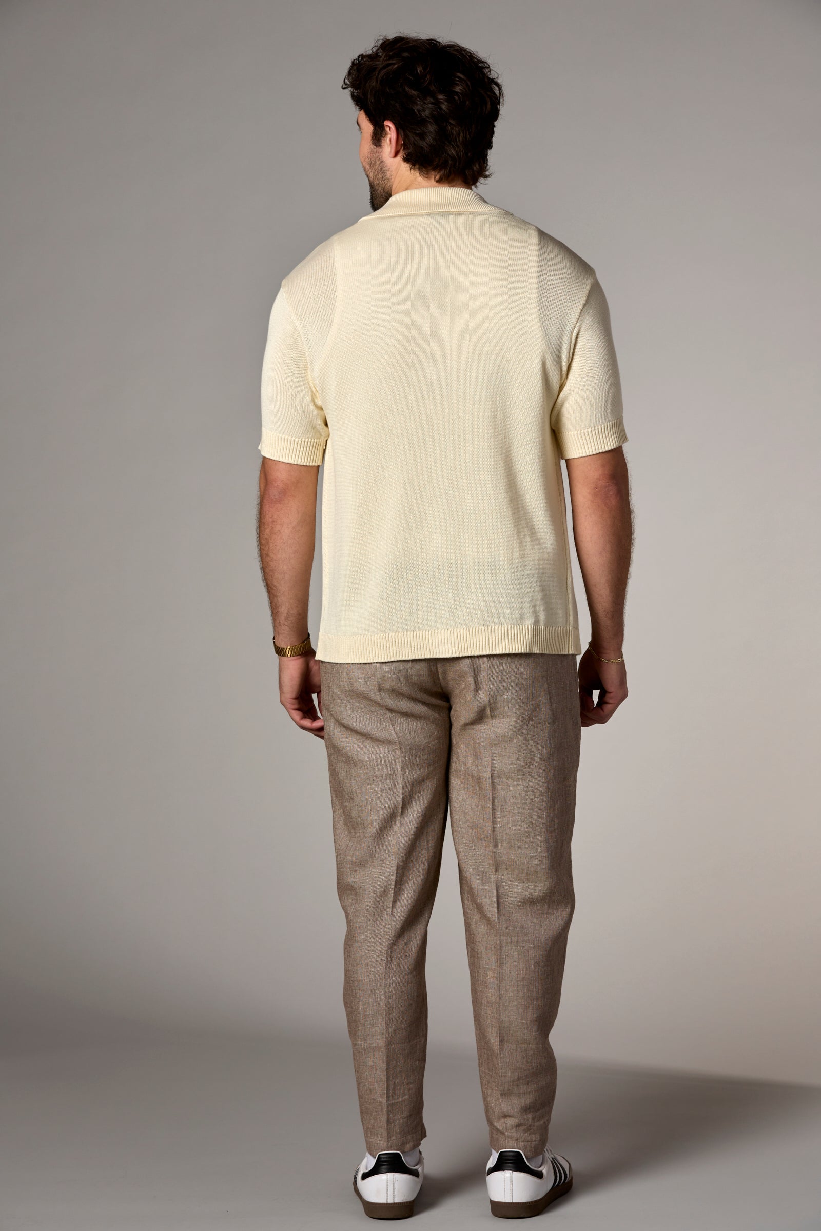 Embroidered Knit Shirt Ivory Combo