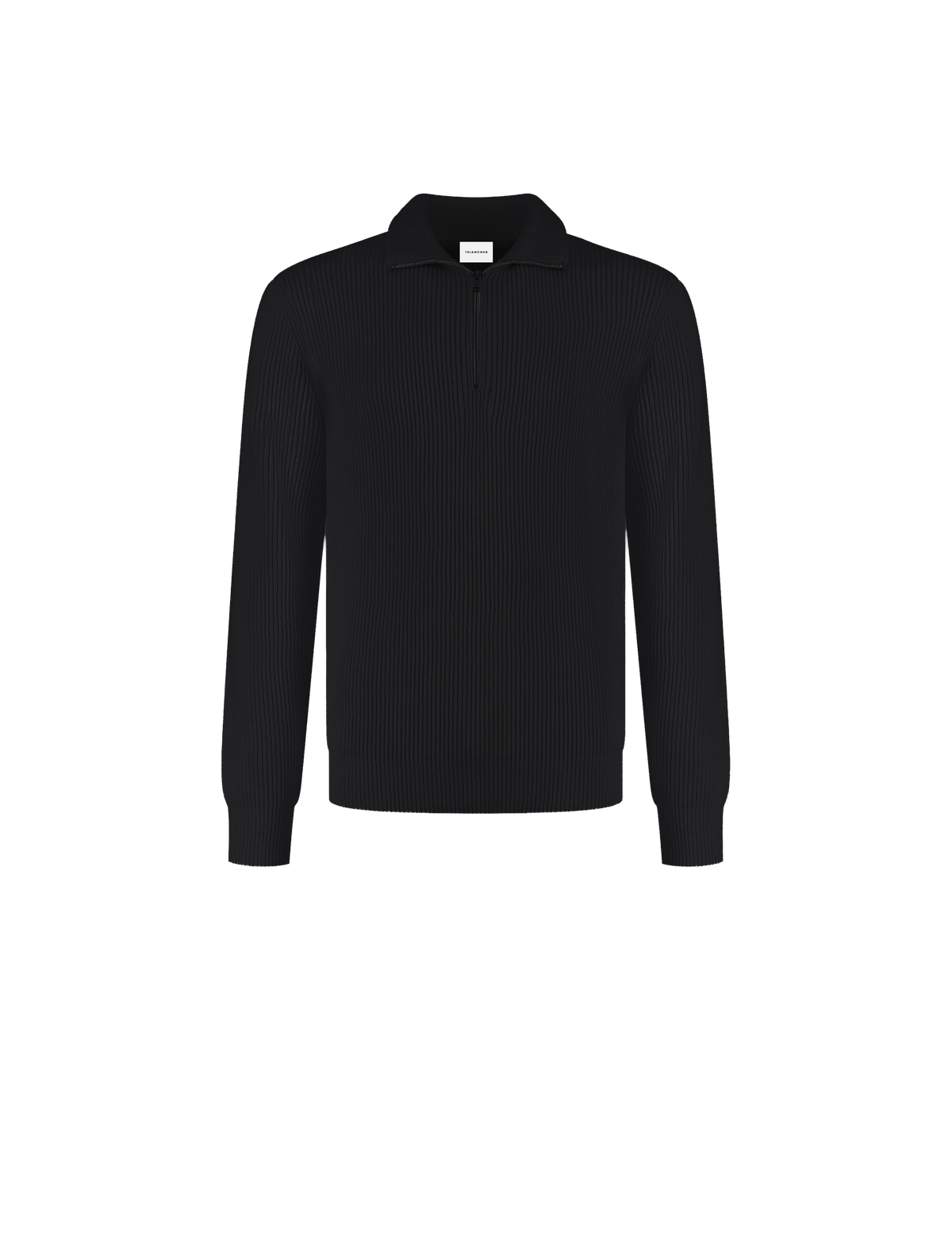 Harrison Ribbed Quarter Zip Black