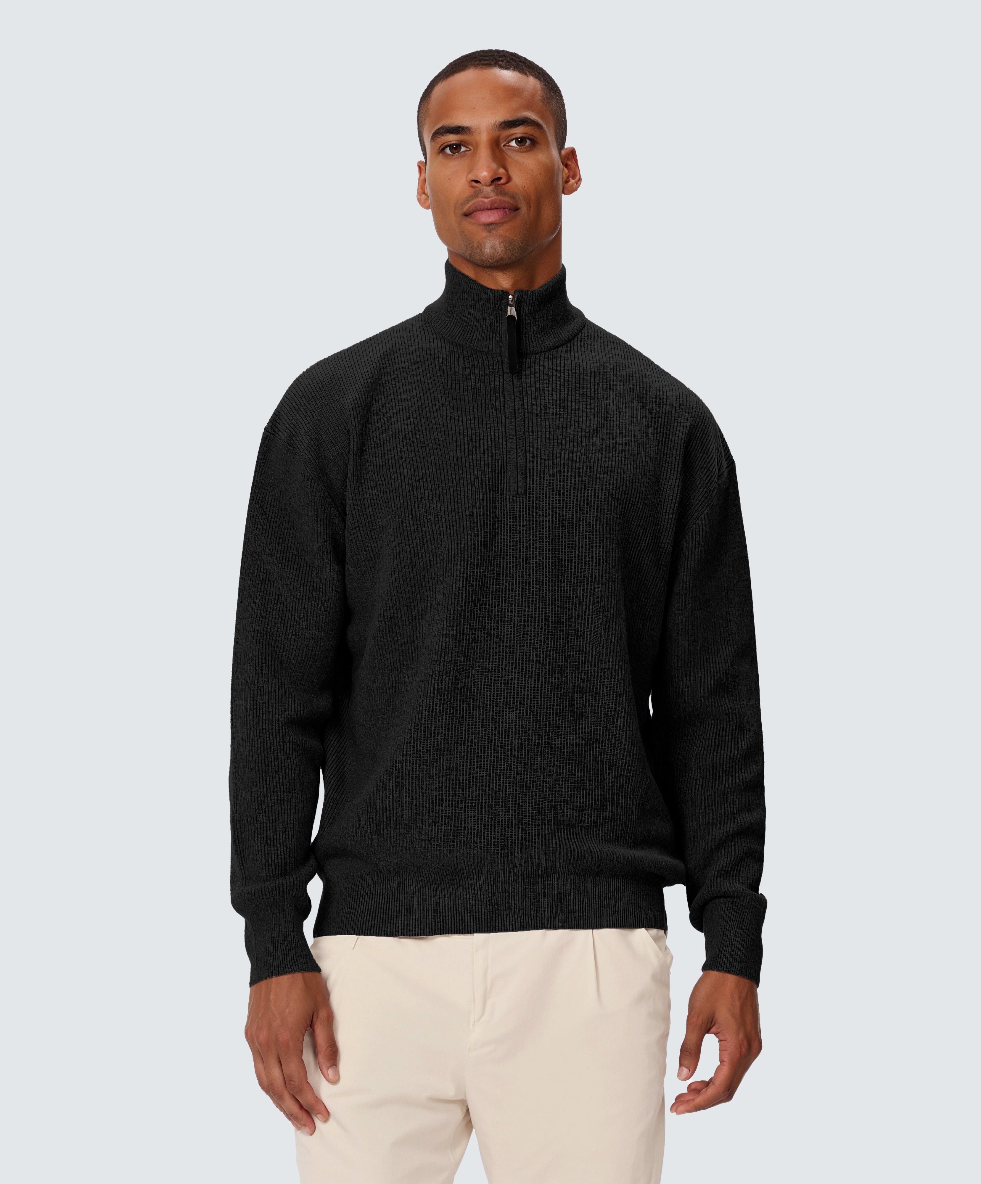 The New England Knit Zip Neck Naval