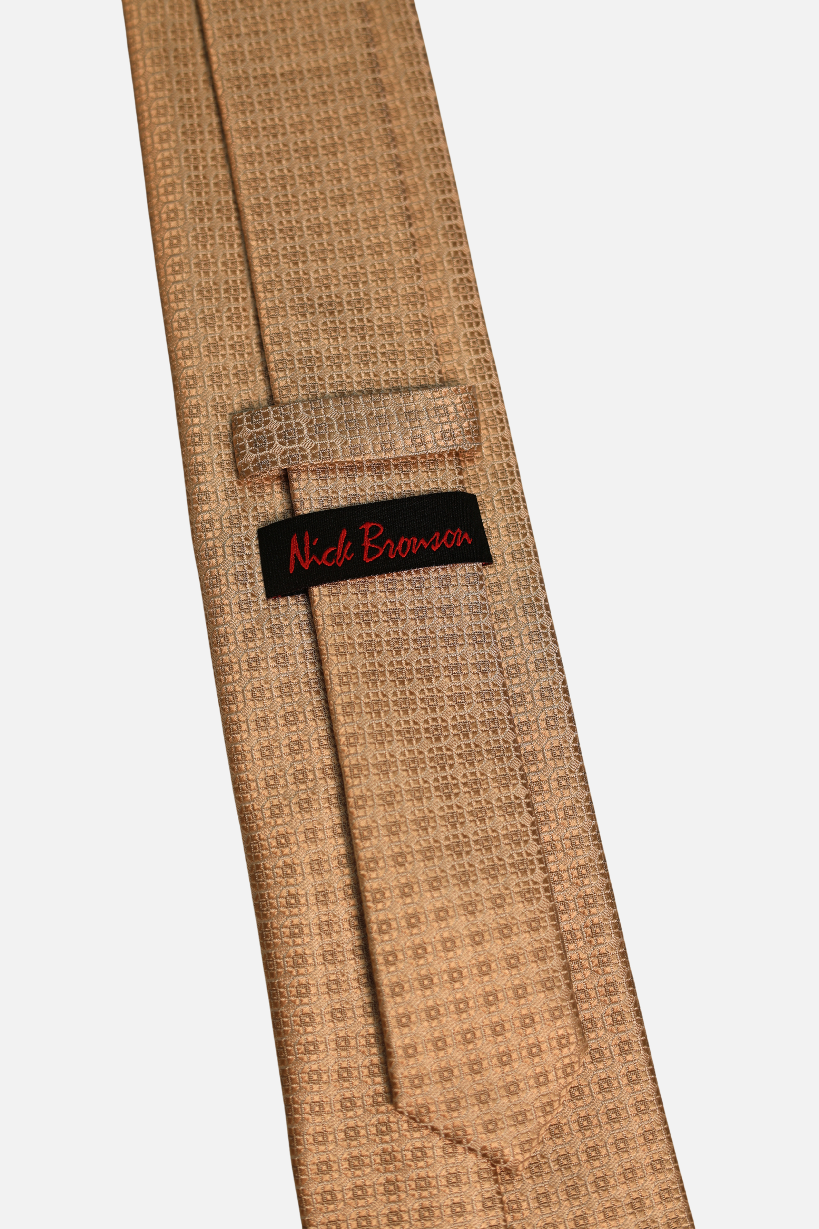 Champagne Silk Woven Geo Tie