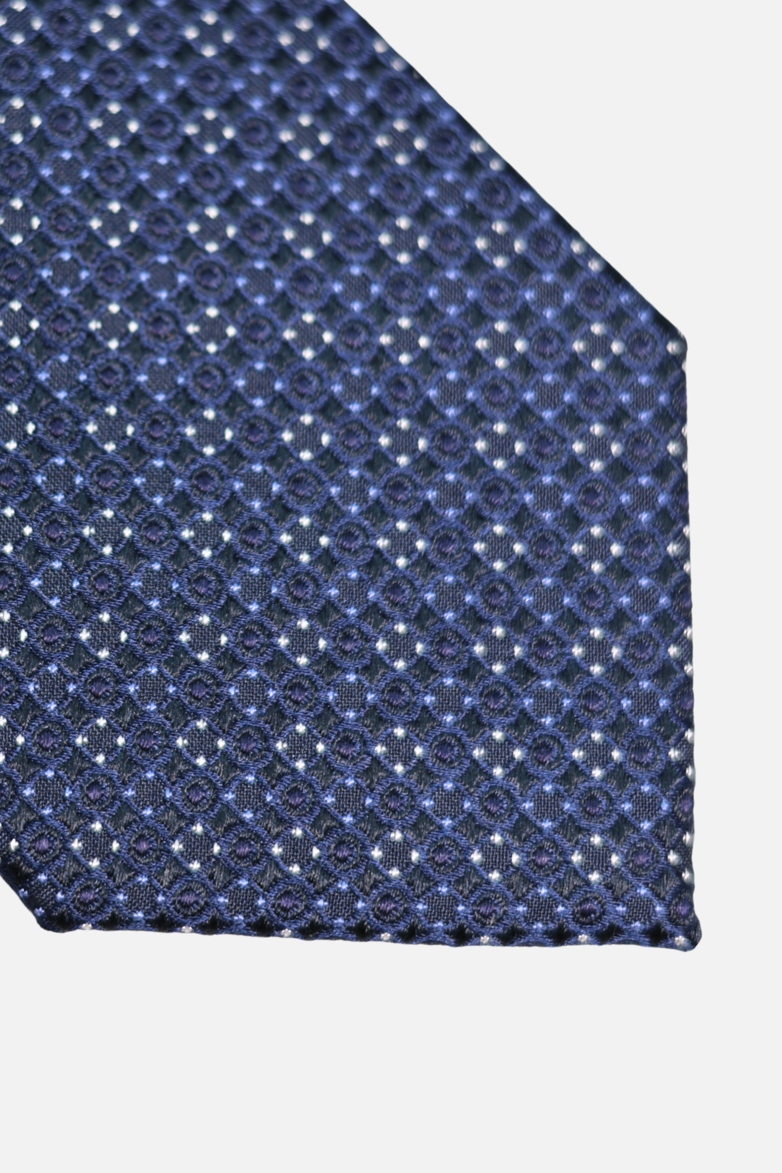 Navy Silk Woven Diamond Pattern Tie