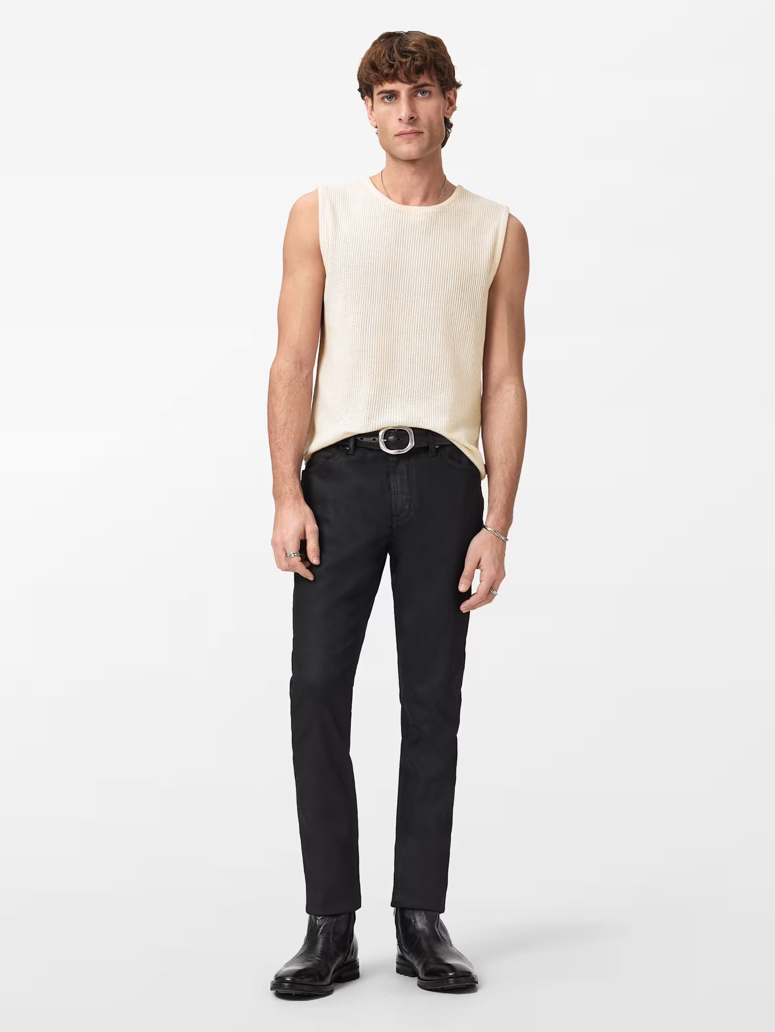 Beaumont Sweater Mesh Tank Salt