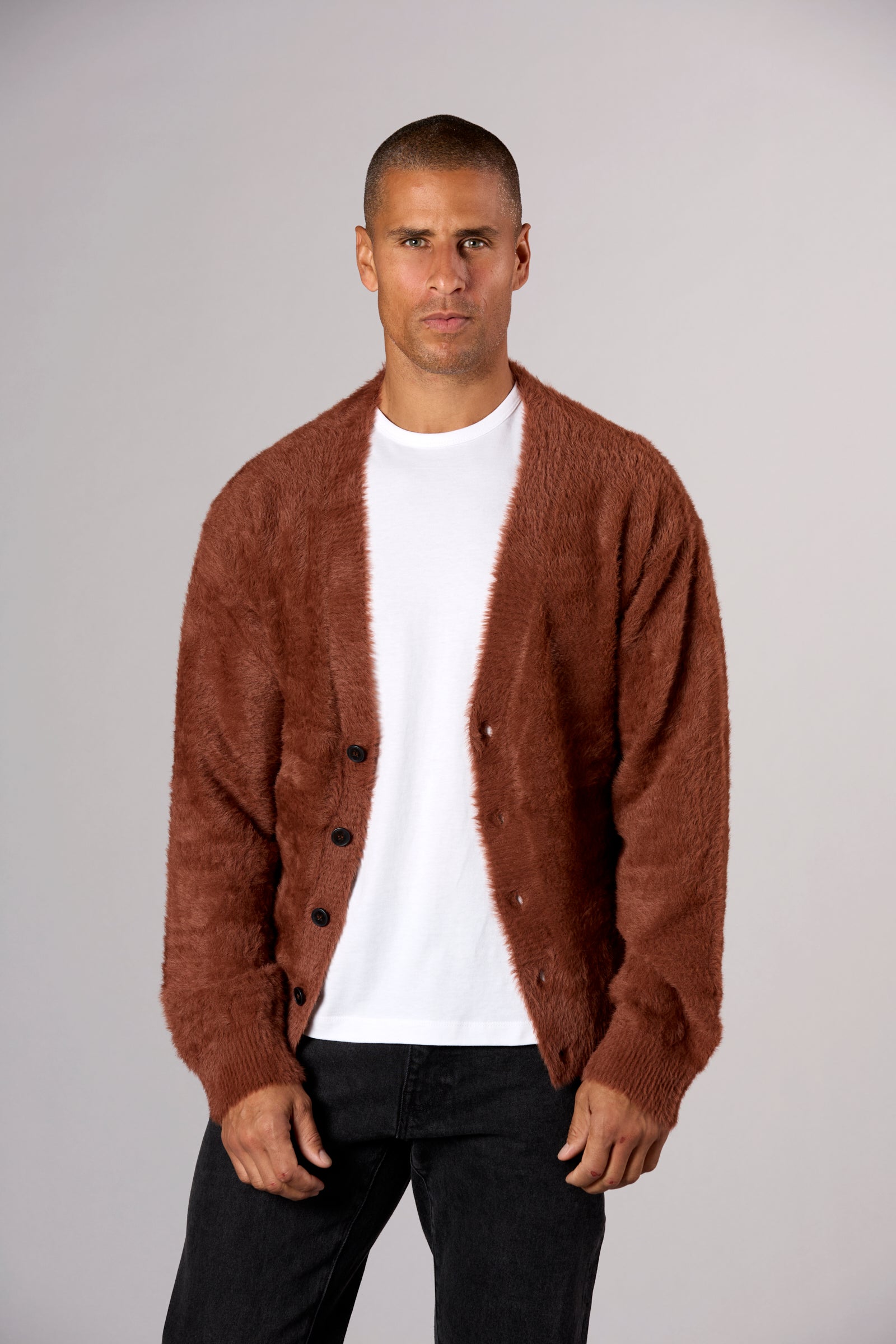 Eyelash Cardigan Chocolate