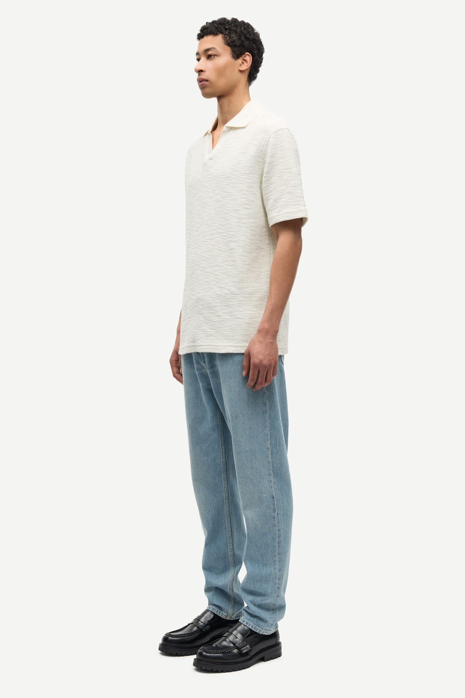 Samac V-Neck Polo Clear Cream