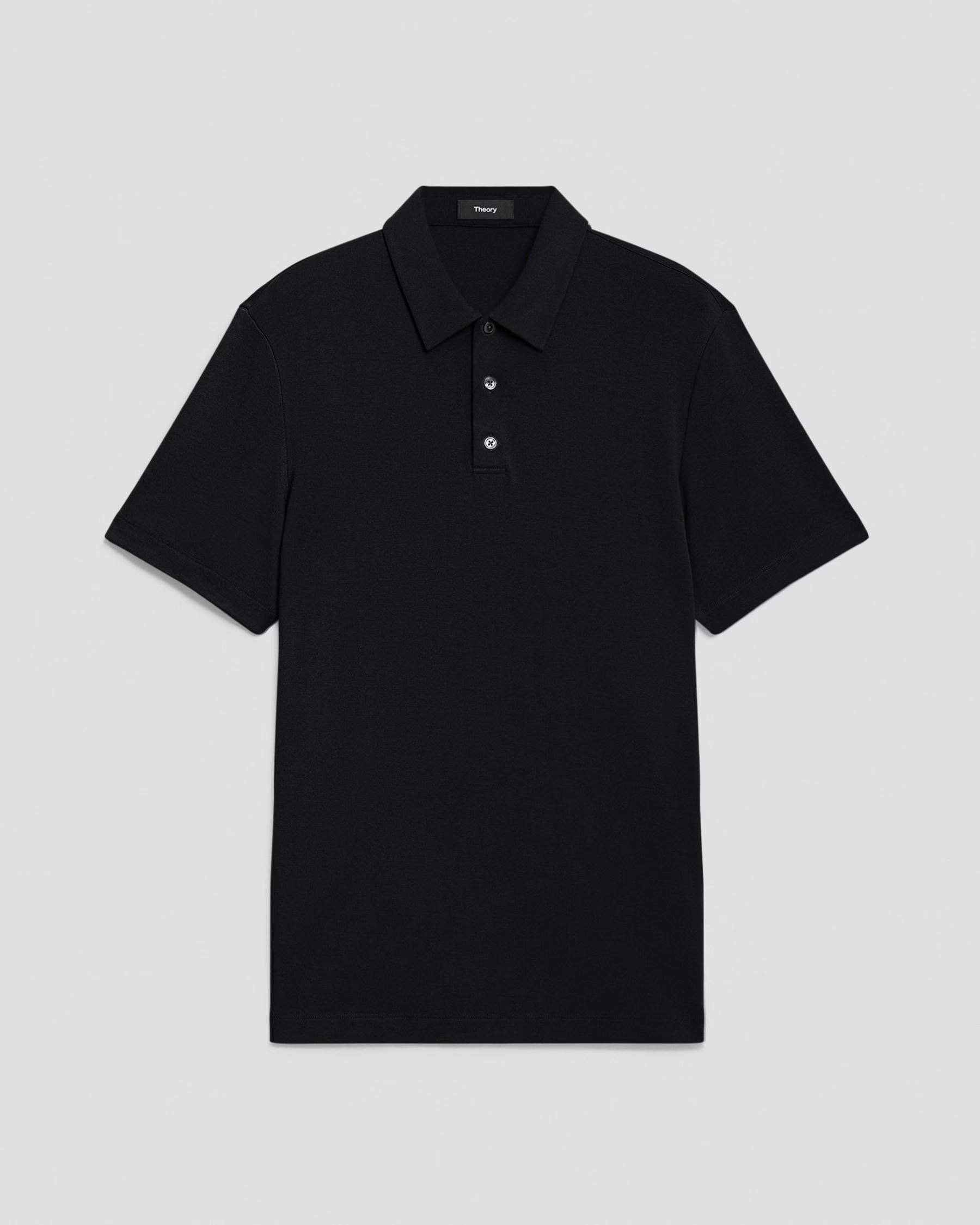 Bron Polo Shirt in Anemone Modal Jersey Black