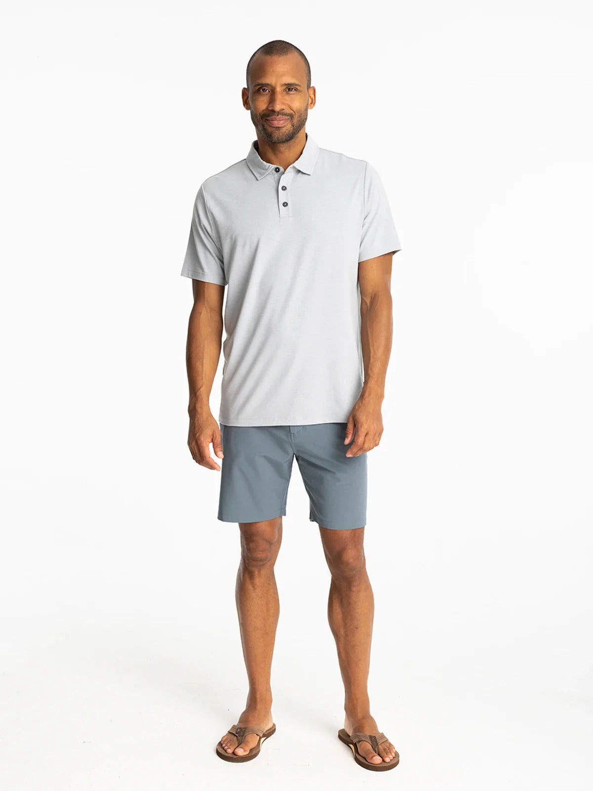 Bamboo Flex Polo II Heather Aspen Grey