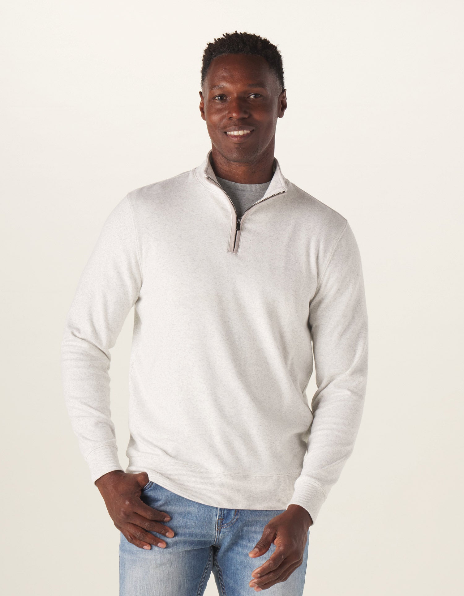 Puremeso Weekend Quarter Zip Stone