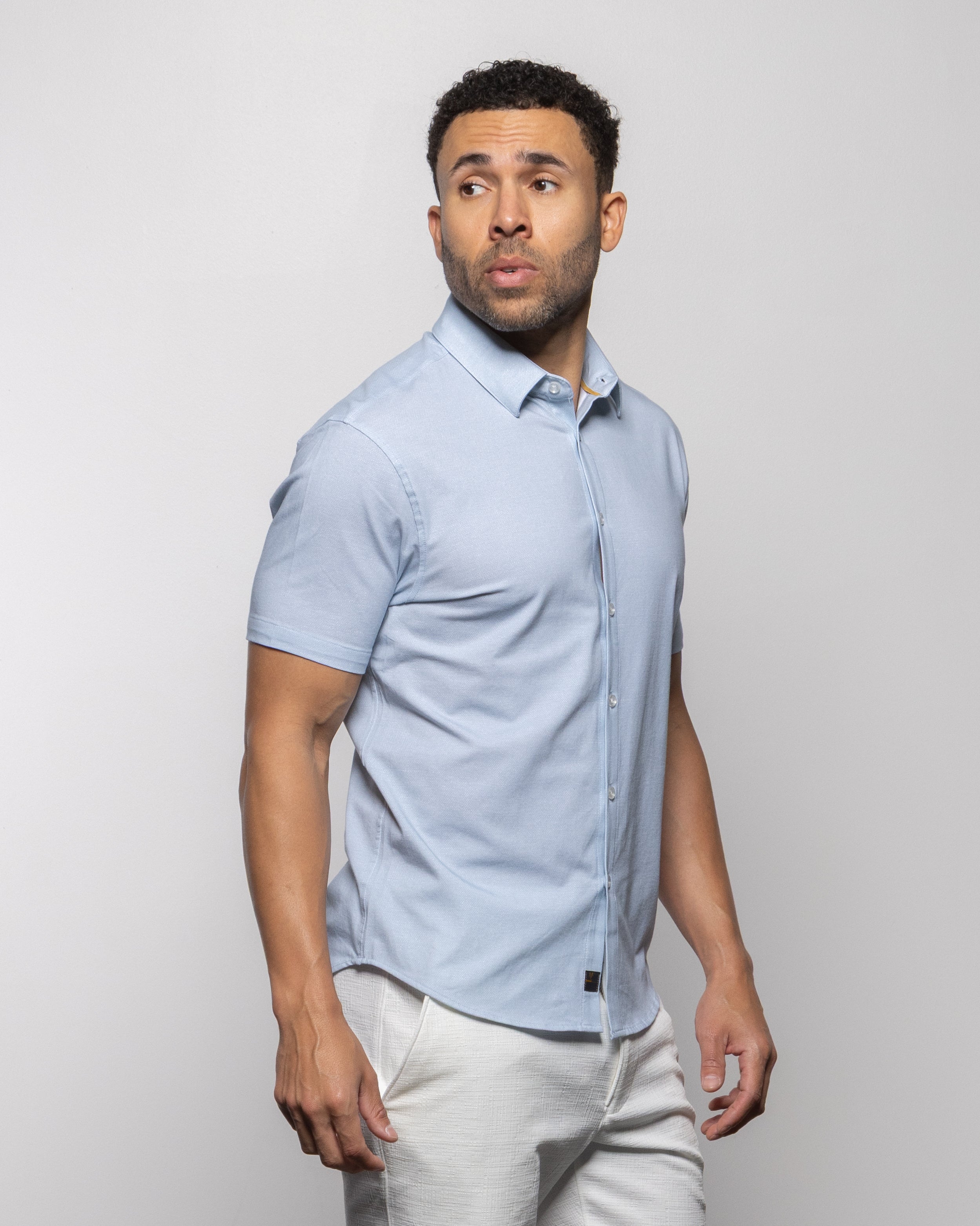 Bello Short Sleeve Linen Shirt Dawn