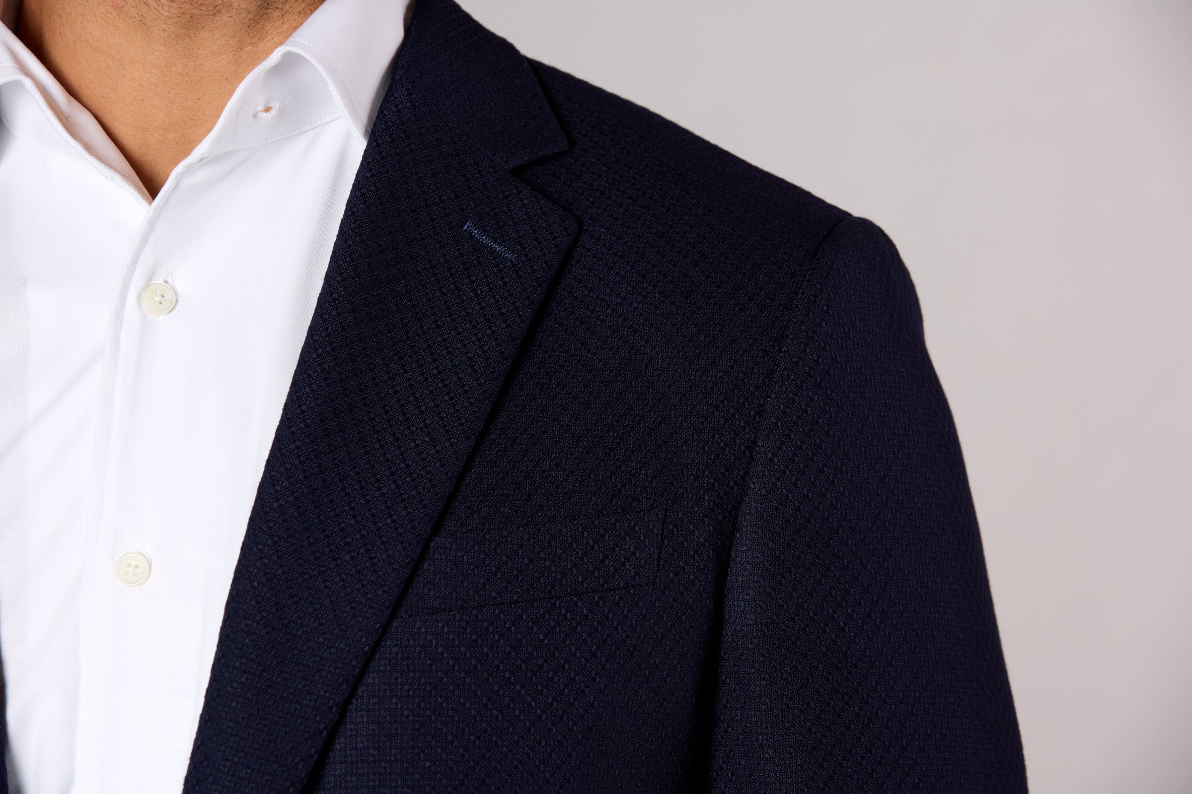 Arani Textured Jacket Navy