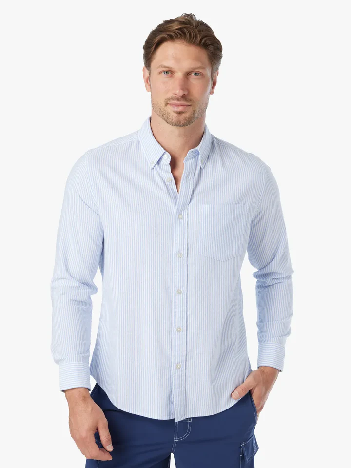 The Salty Oxford Shirt Light Blue Stripe