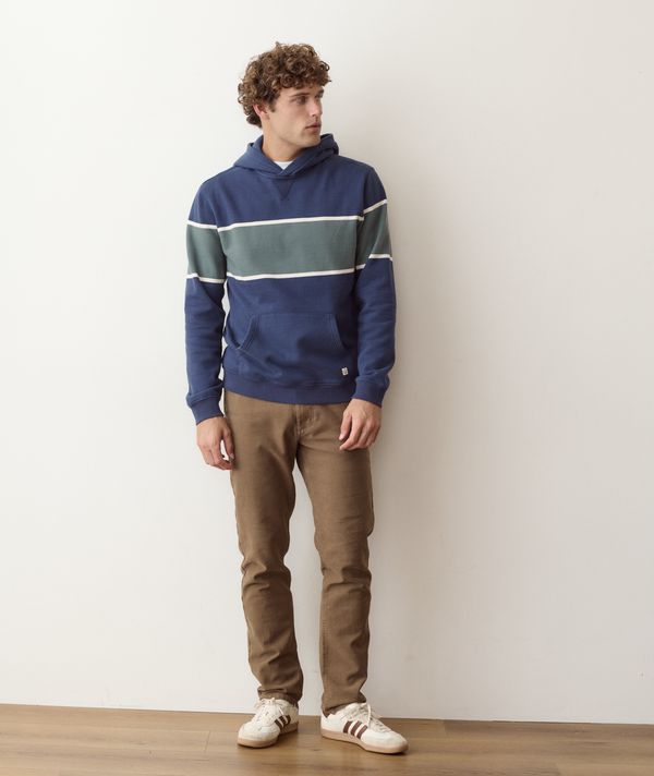 Relaxed Cloud 9 Fleece Hoodie Mood Indigo Colorblock