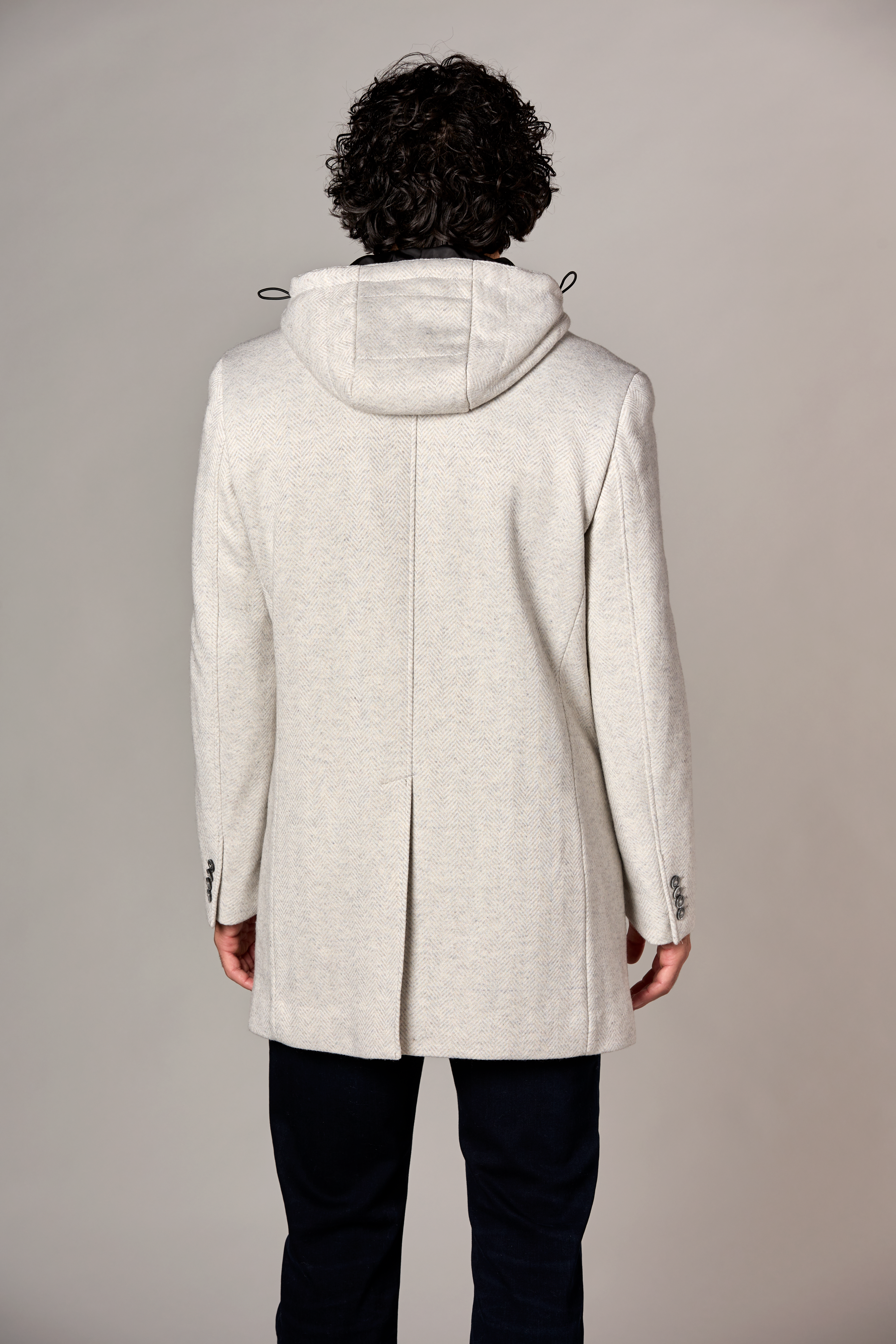 Houndstooth Top Coat w/ Inlay Grey