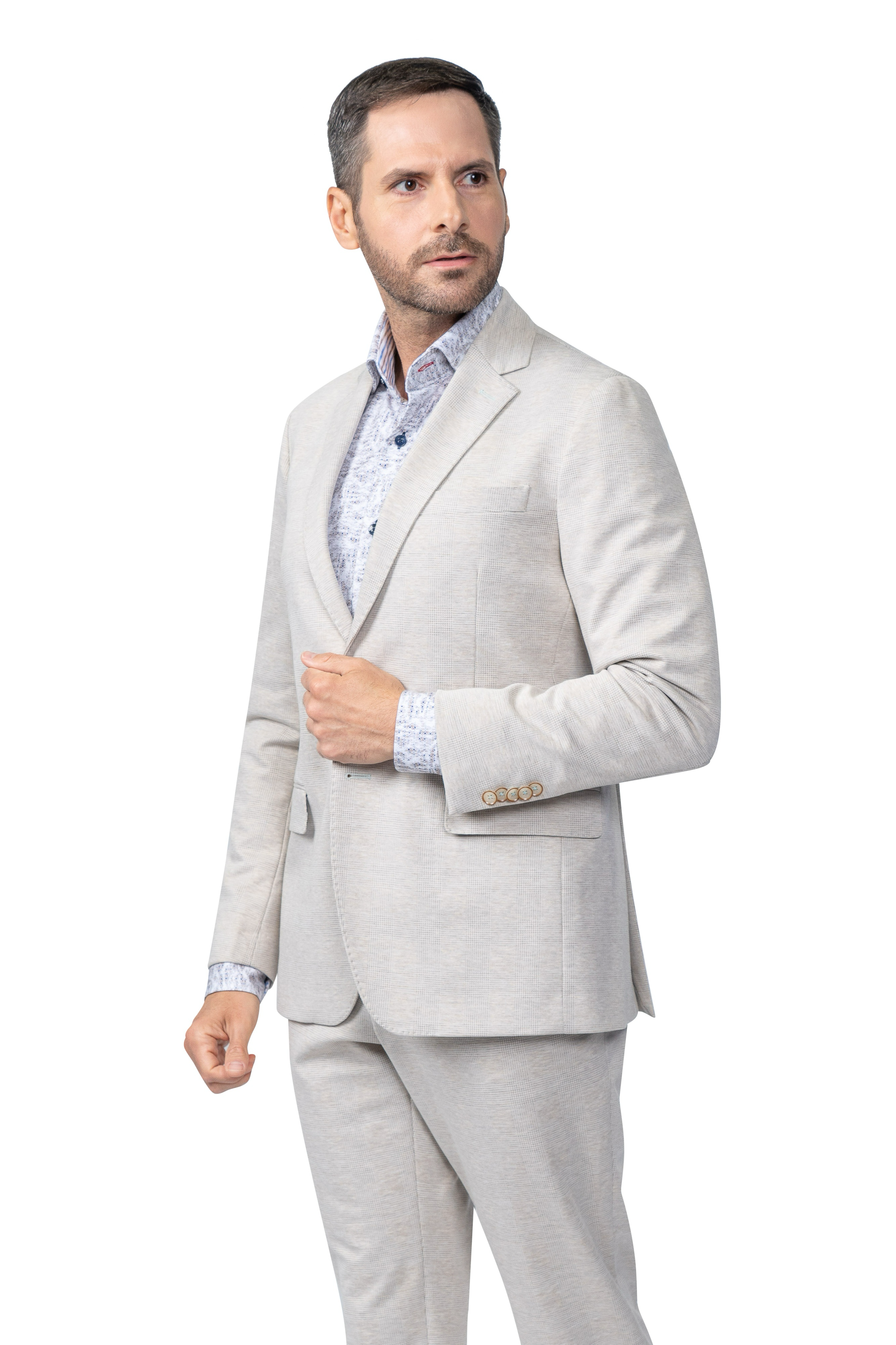 Norfolk Mini Plaid Blazer Beige