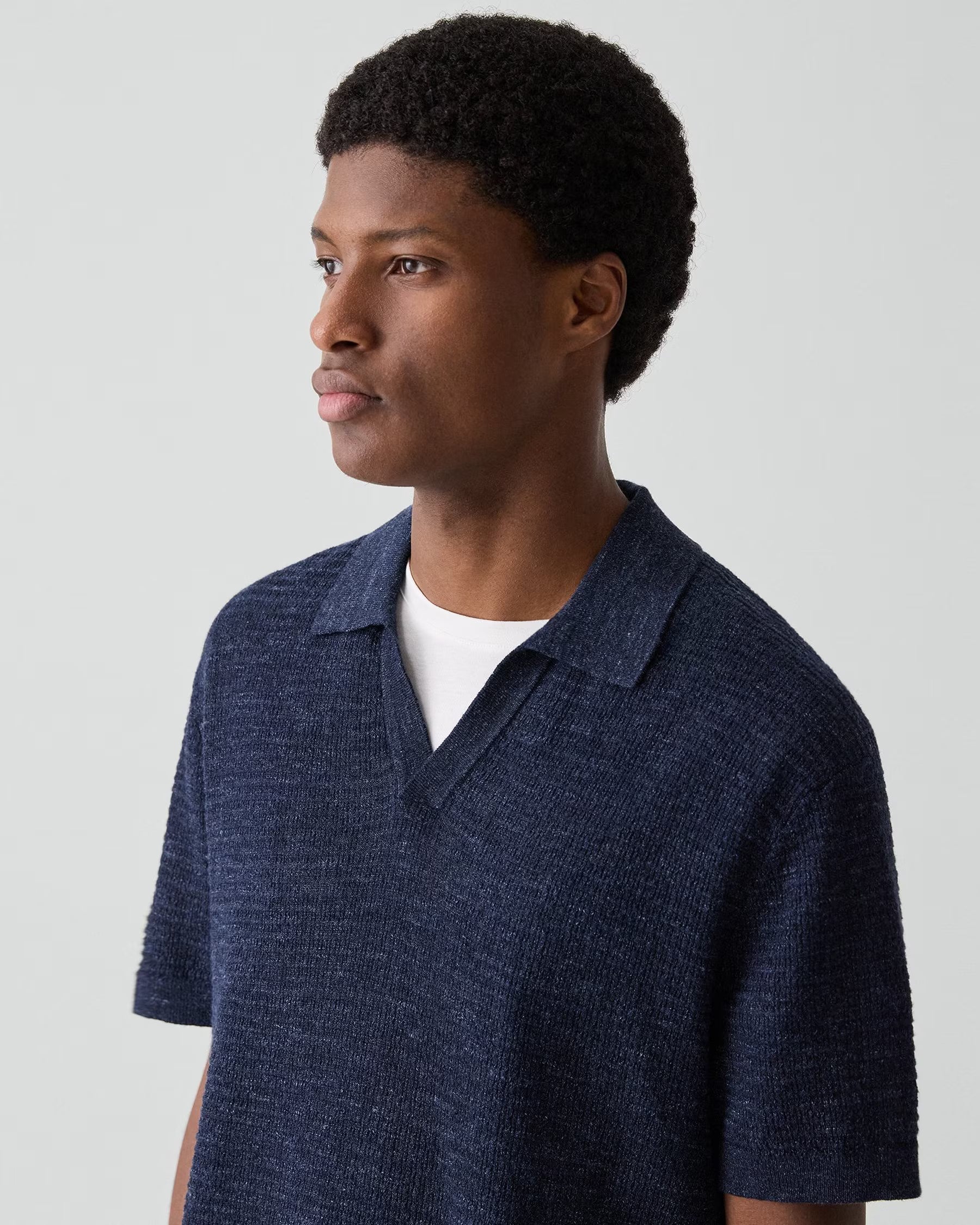 Brenan Polo in Pacific Linen New Baltic