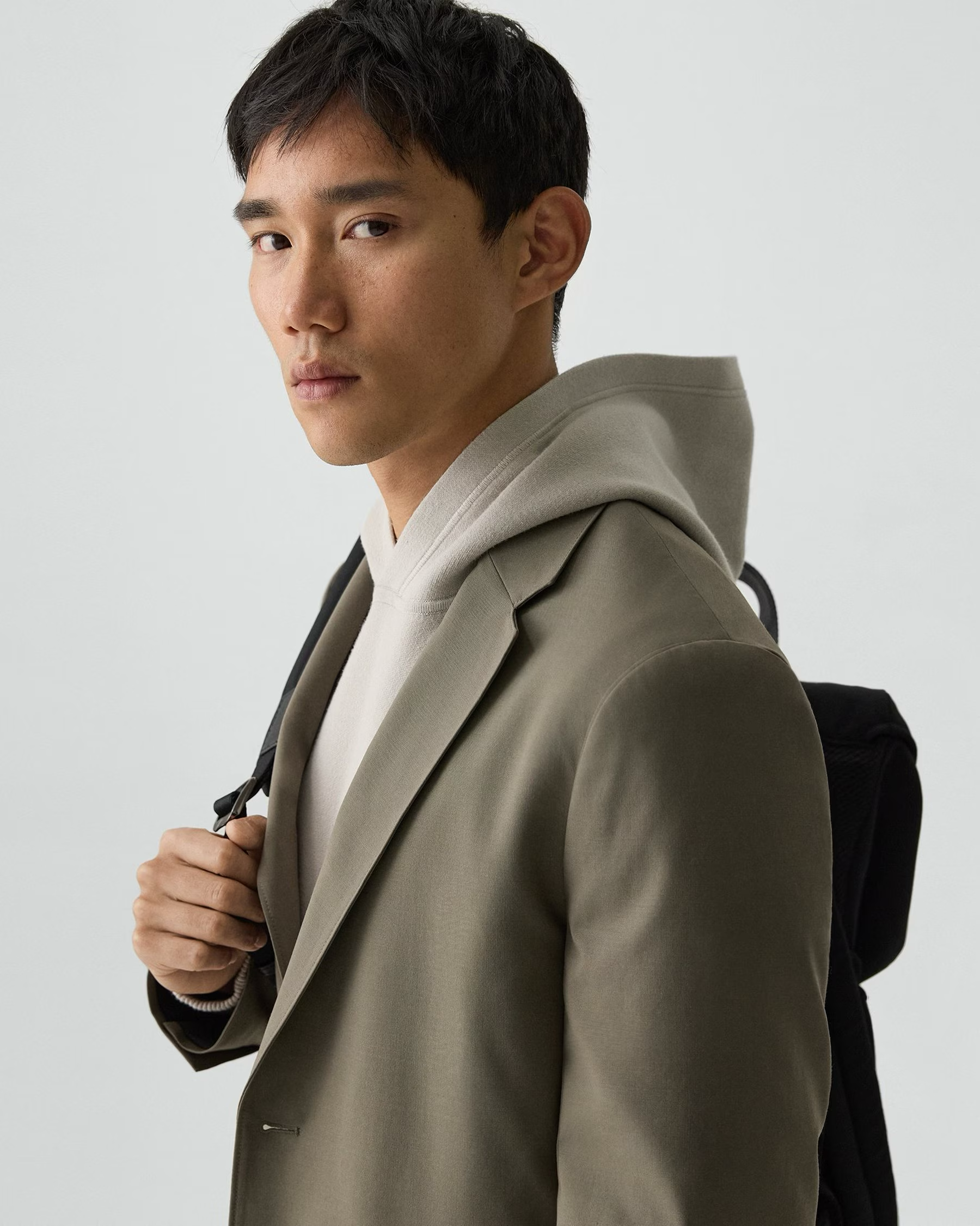 Clinton Travel Blazer in Motion Wool Morel