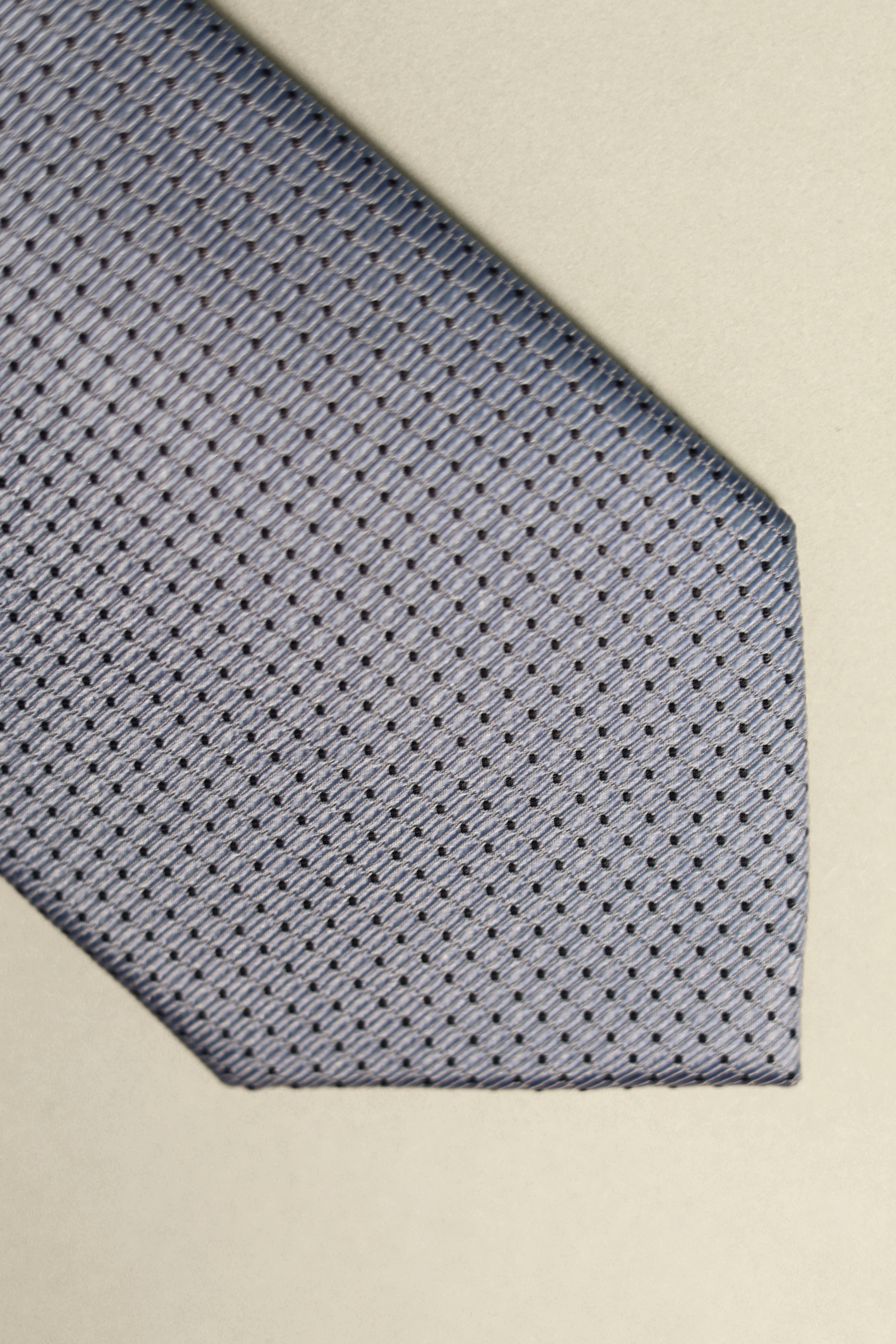 Blue Silk Woven Geo Tie