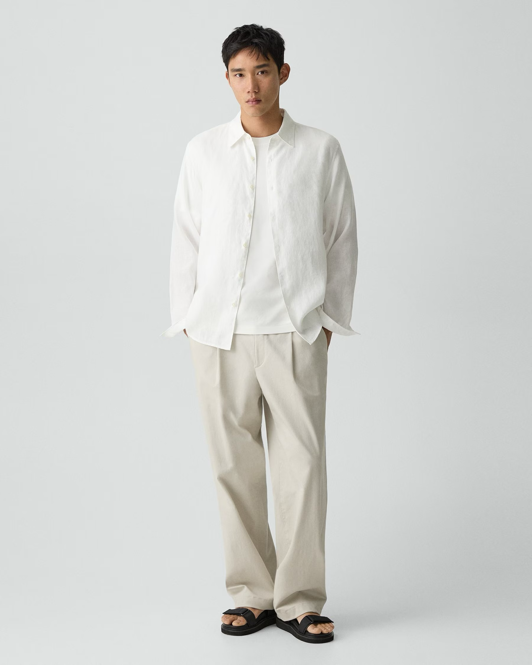 Irving Relaxed Long Sleeve Shirt White