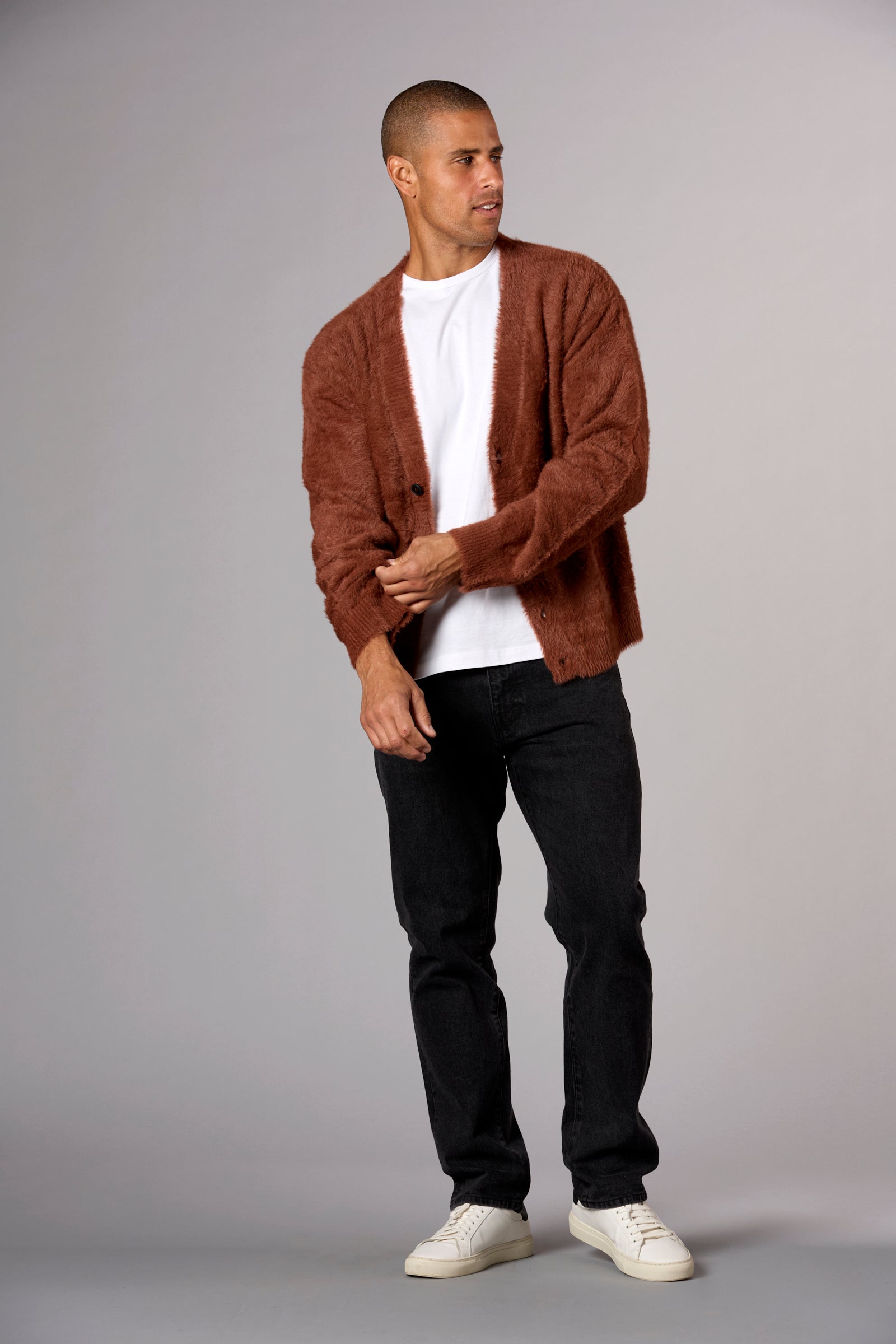 Eyelash Cardigan Chocolate