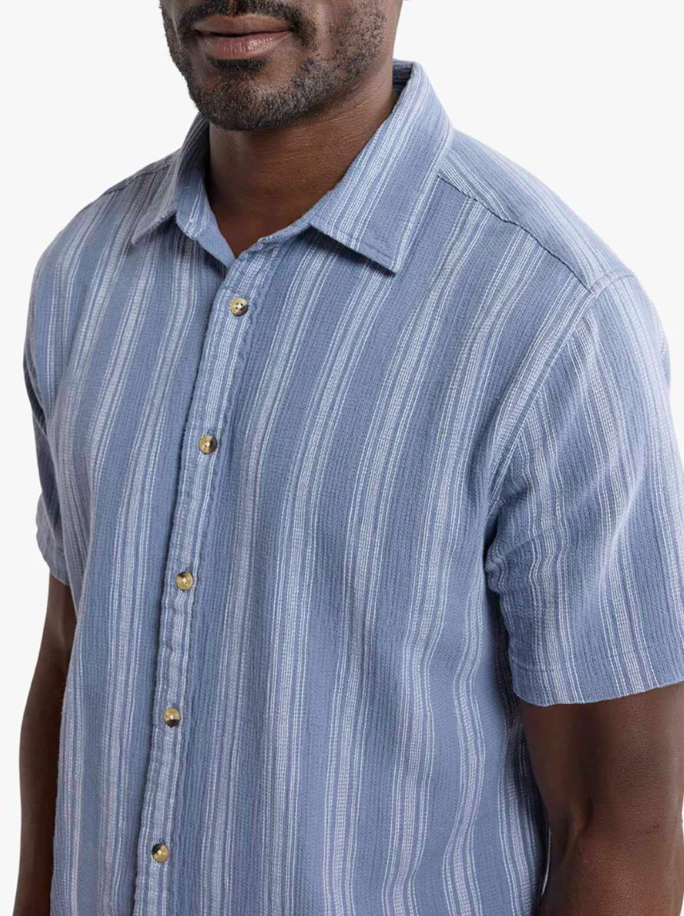 The Oasis Textured Shirt Maritime Stripe