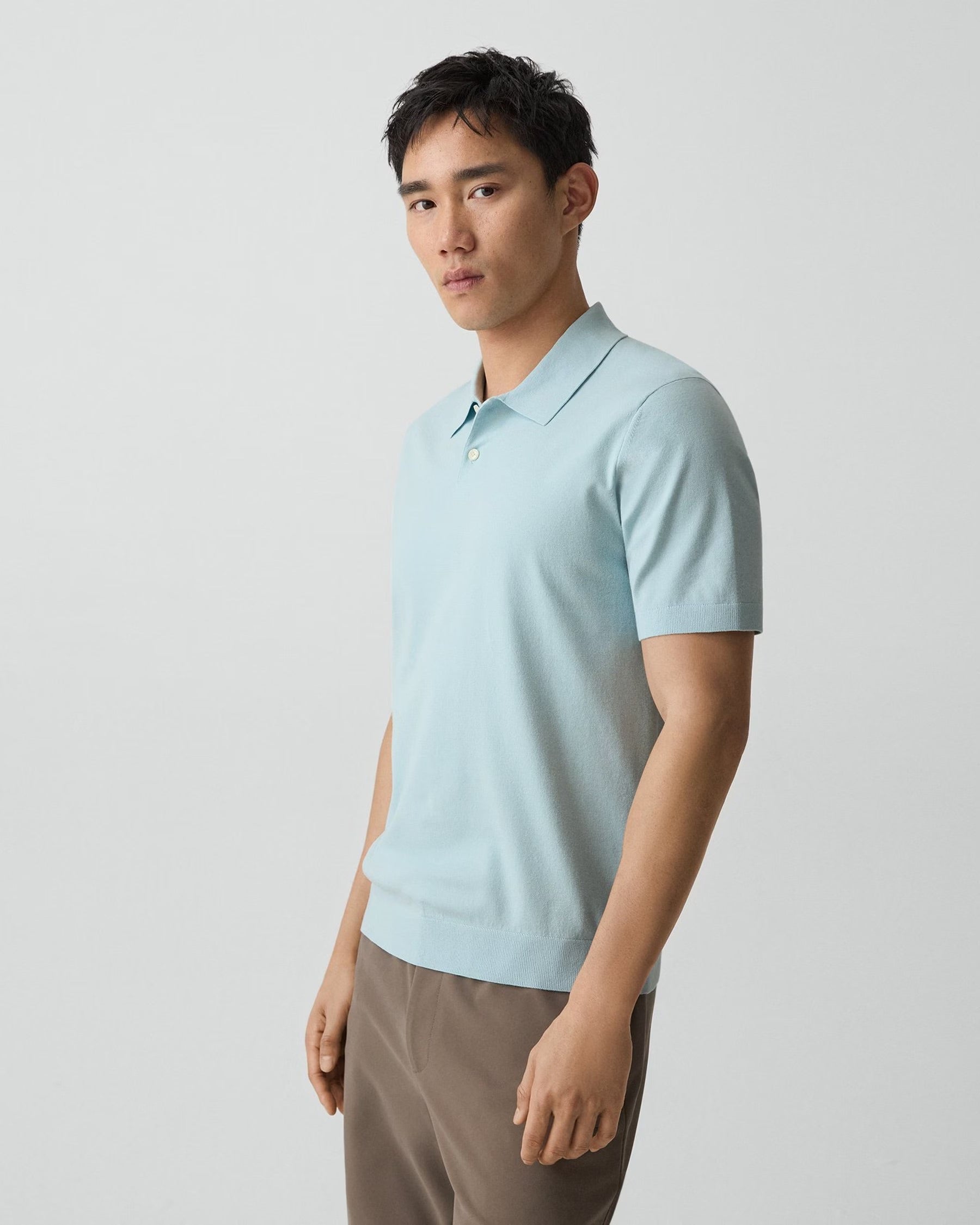 Soris Polo in Light Bilen Light Ocean Air