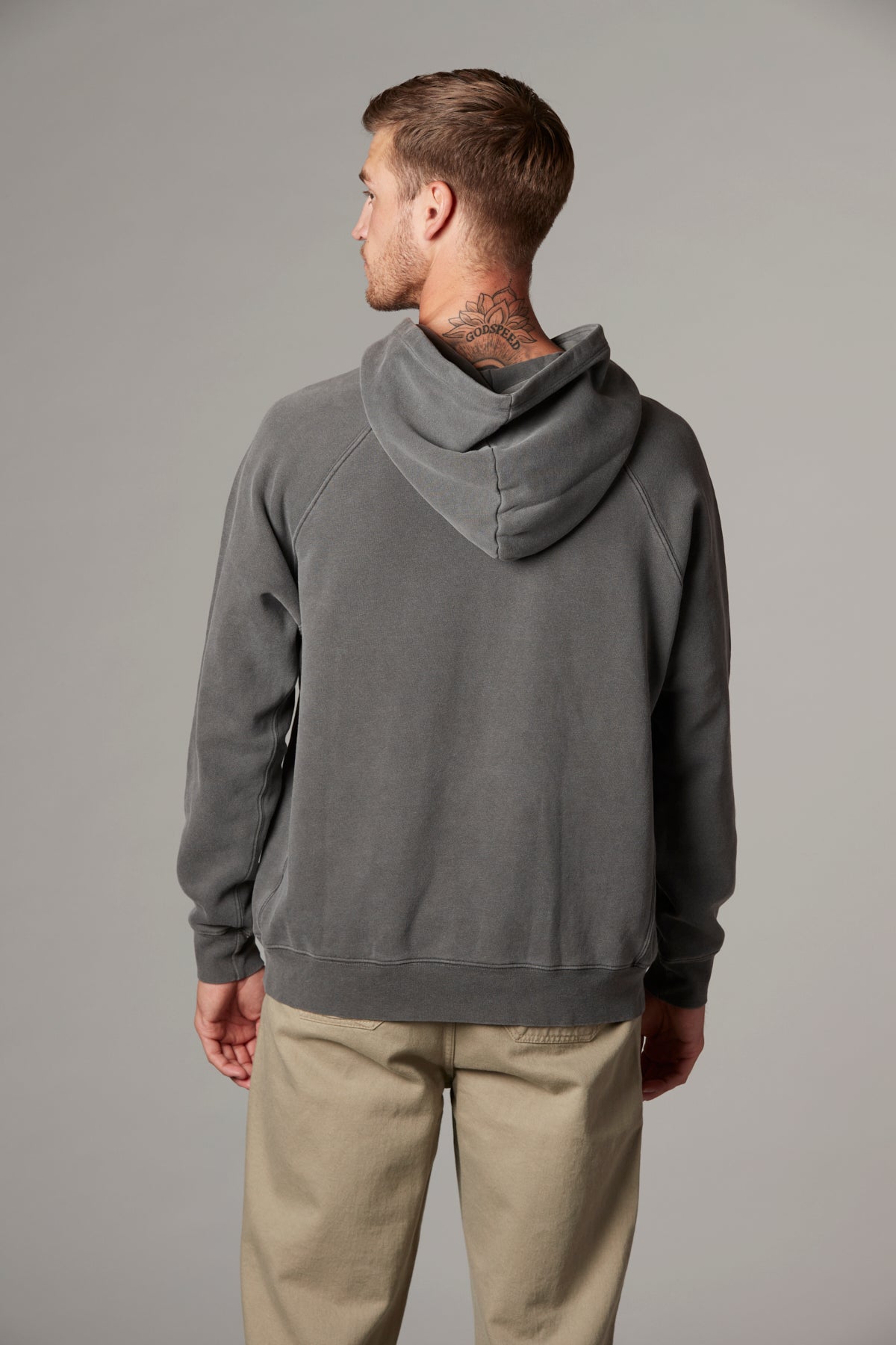 Meyer Long Sleeve Pullover Hooded Sweatshirt in Faded Black