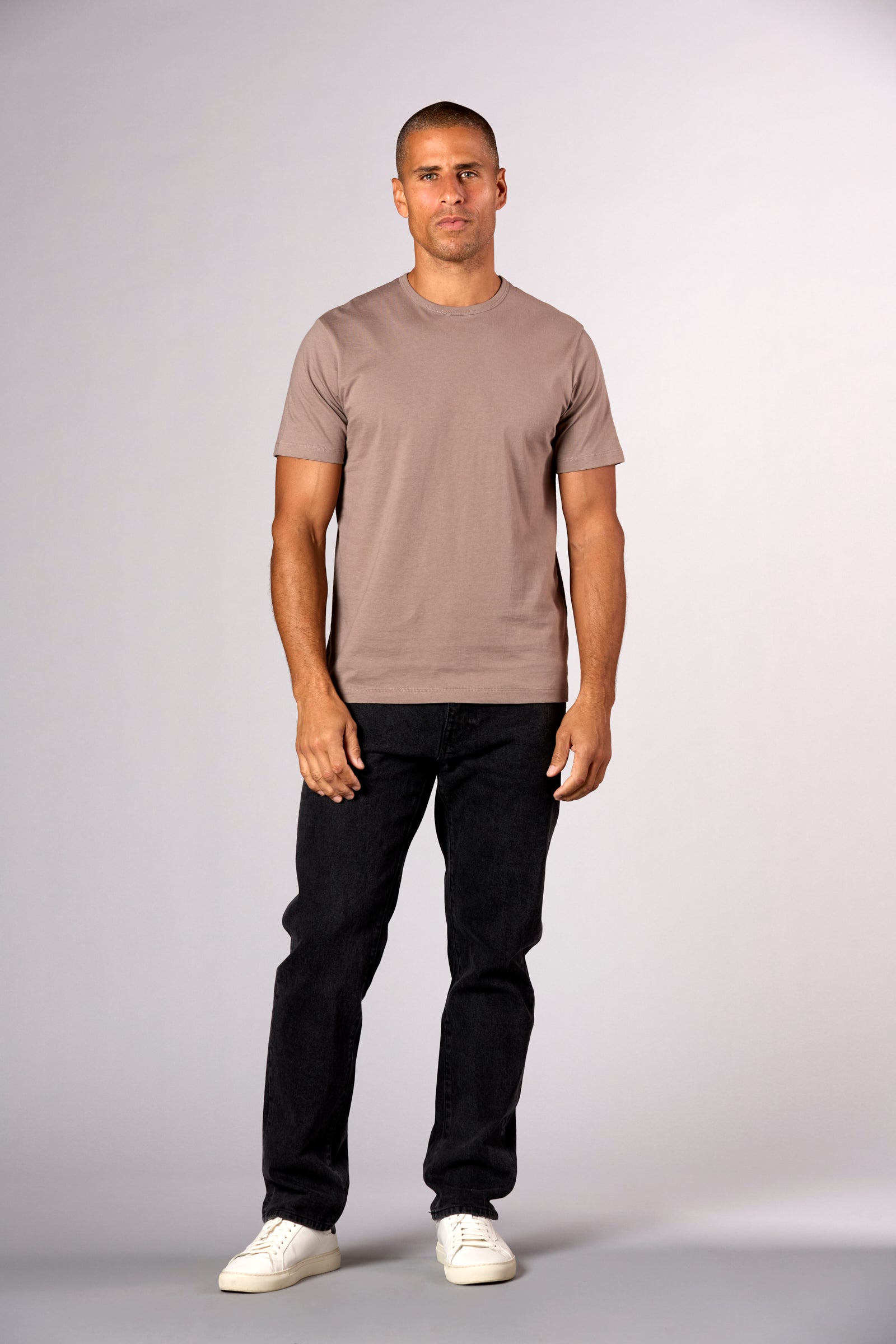The Hudson Crew Tee in Heavy Cotton Jersey Cobblestone