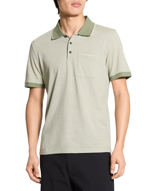 Ribbed Birdseye Pocket Polo Pine Grove Multi