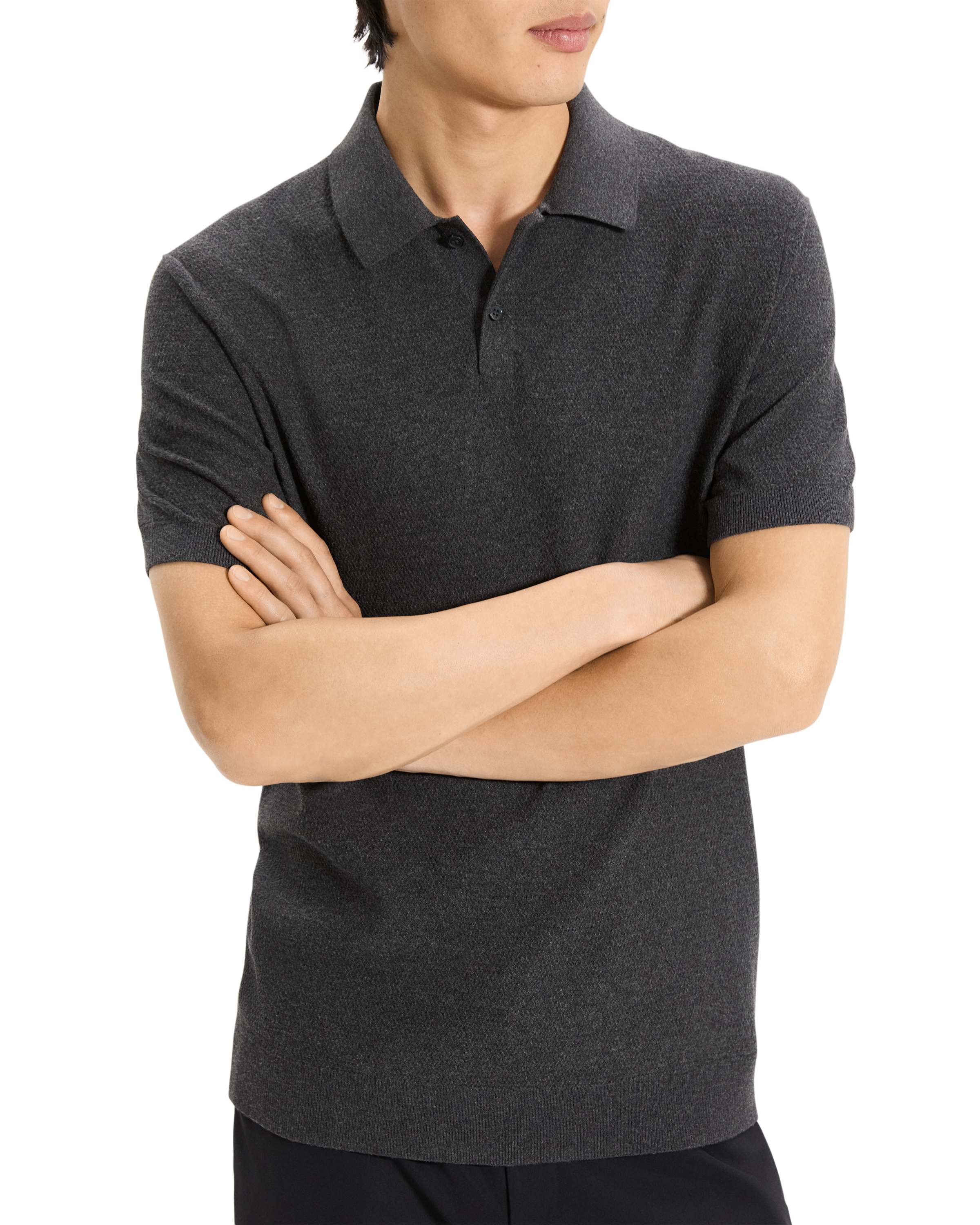 Soris Polo in Light Bilen Charcoal Melange