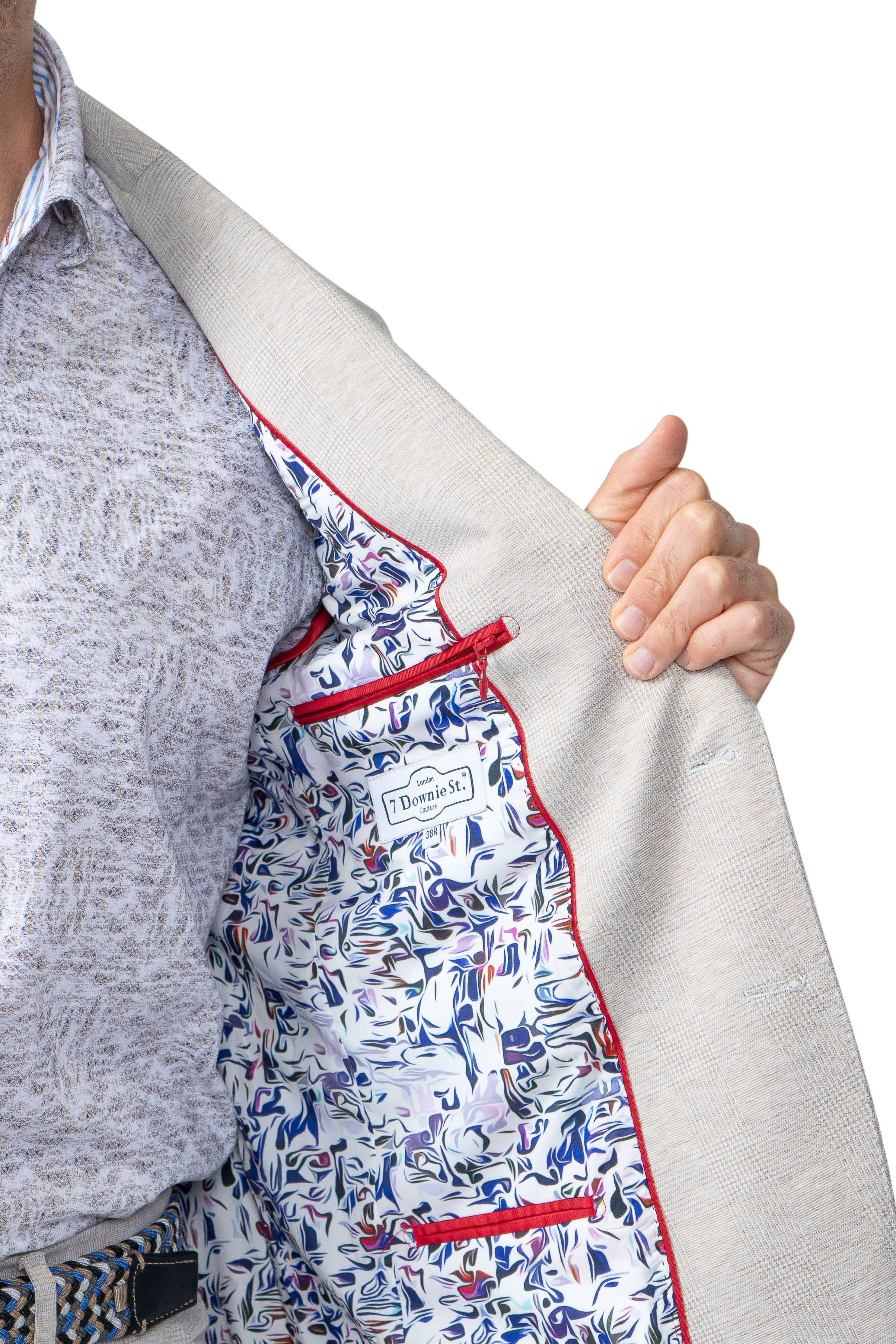 Norfolk Mini Plaid Blazer Beige