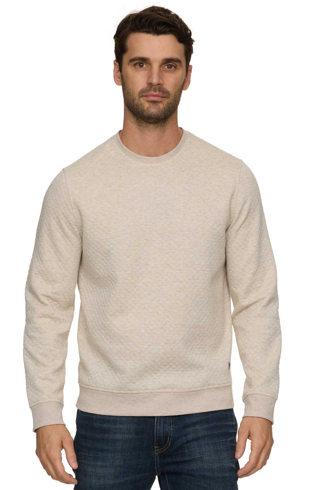 Bradner Super Soft Quilted Hoodie Oatmeal Heather