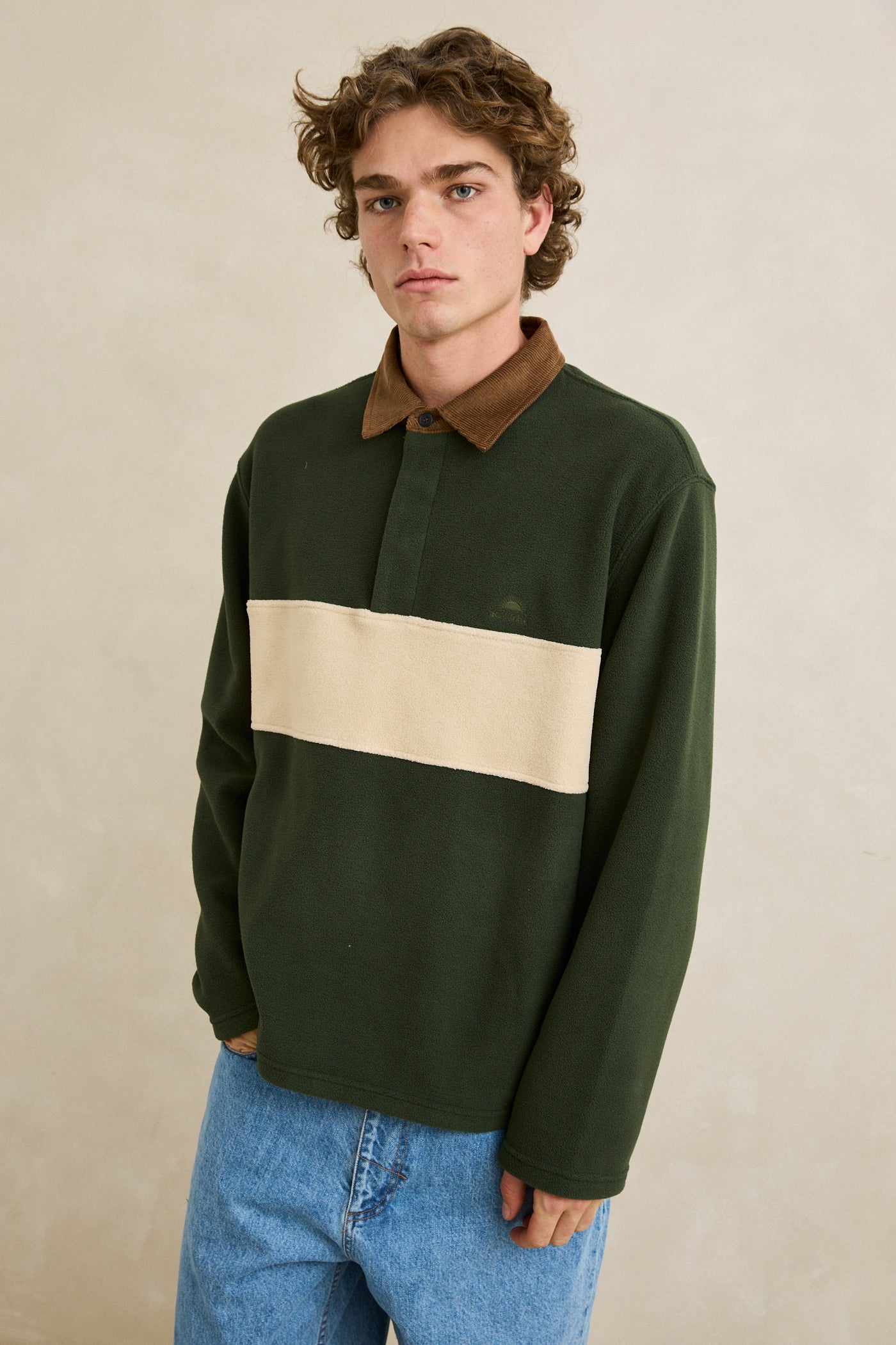 Awake Polar Fleece Polo Forest