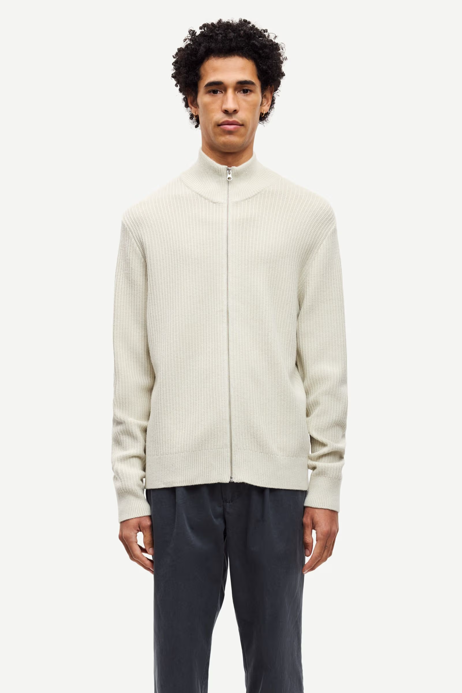 シロジャム Sadem Zip Cardigan Siver Birch