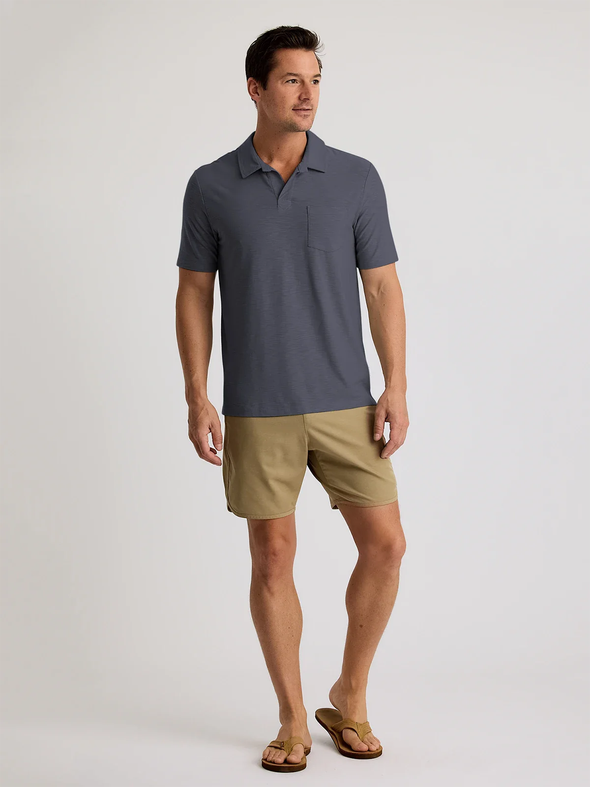 Bamboo Slub Polo II Storm Cloud