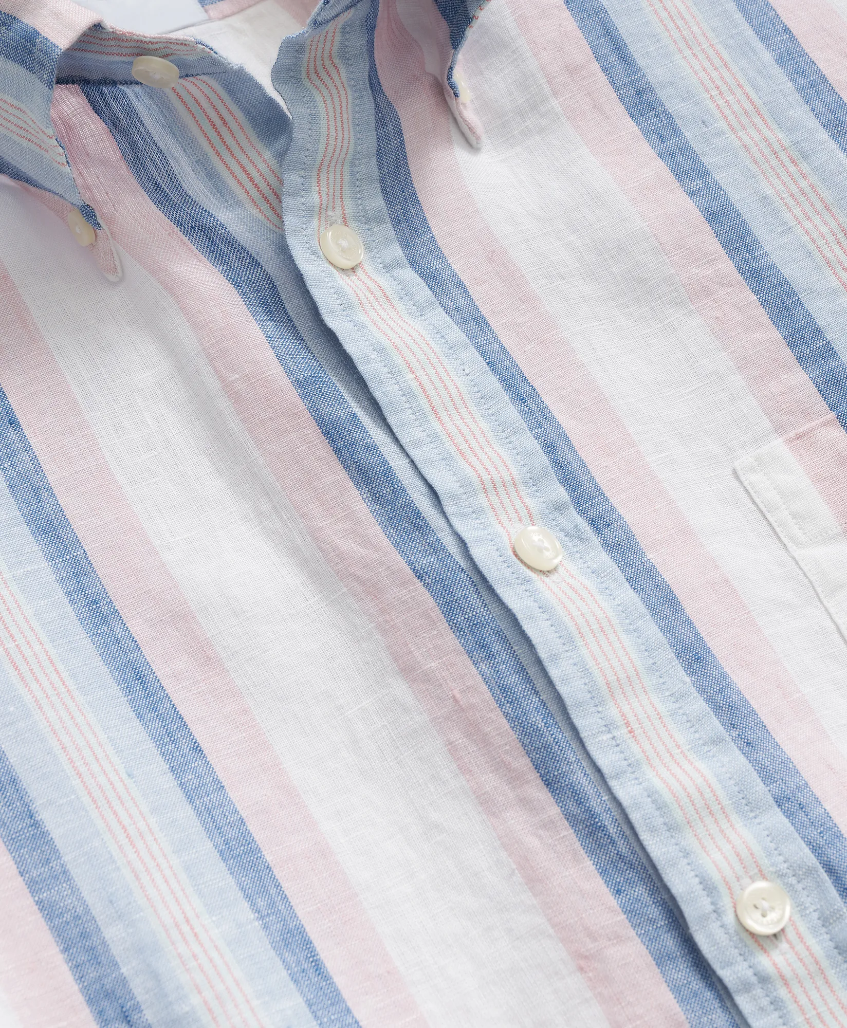 SPT ML Linen Novelty Long Sleeve Regular Pink Blue Awning STP