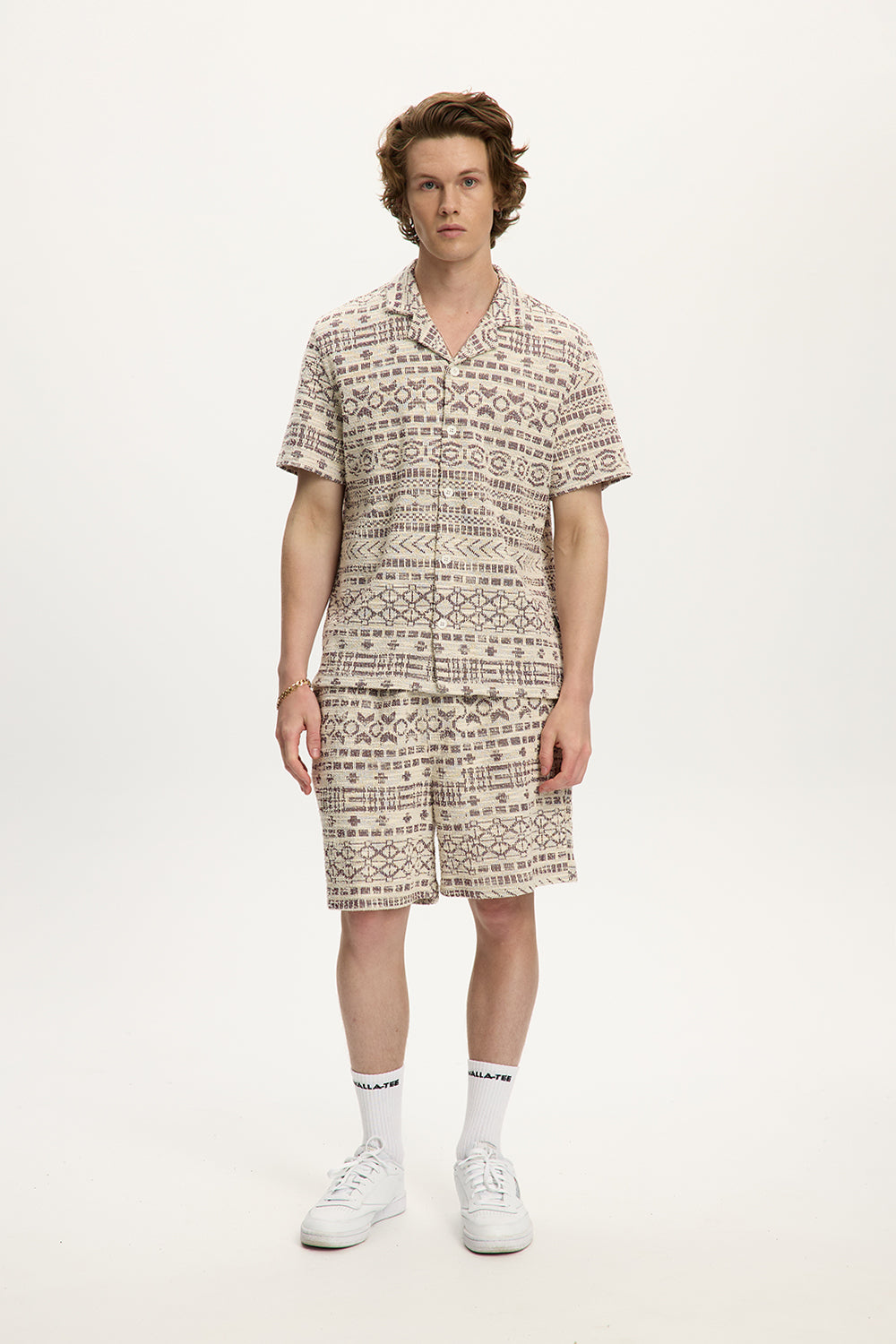 Jaquard Tribal Shirt Burgundy