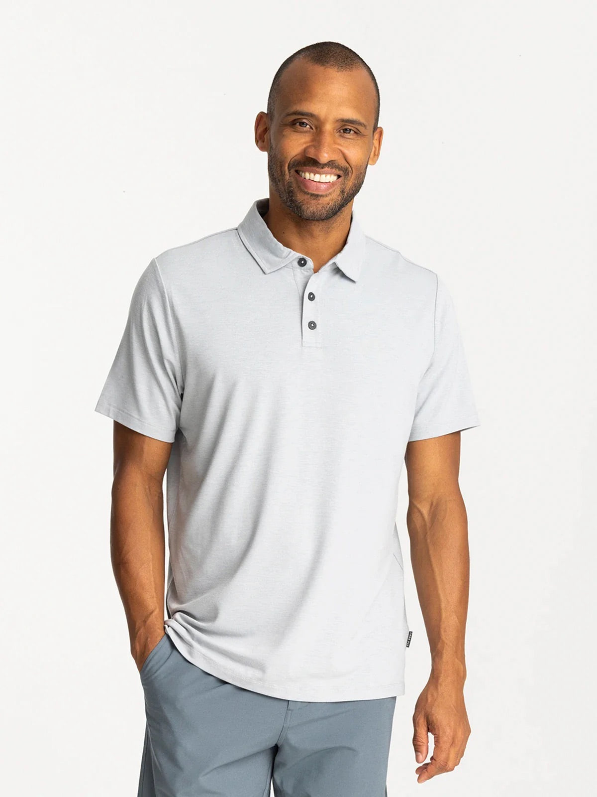 Bamboo Flex Polo II Heather Aspen Grey