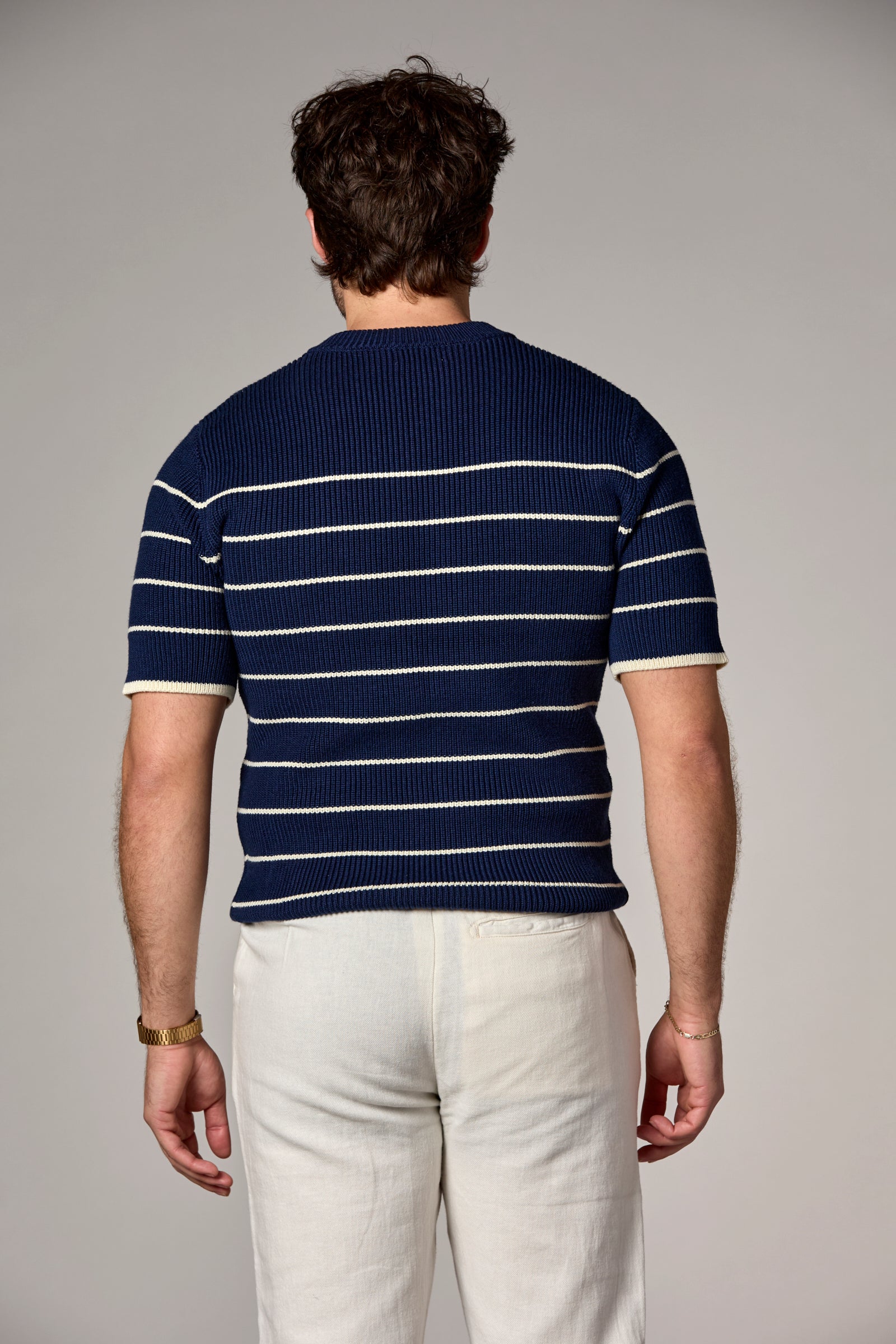 Striped Knit Tee Navy/Ivory