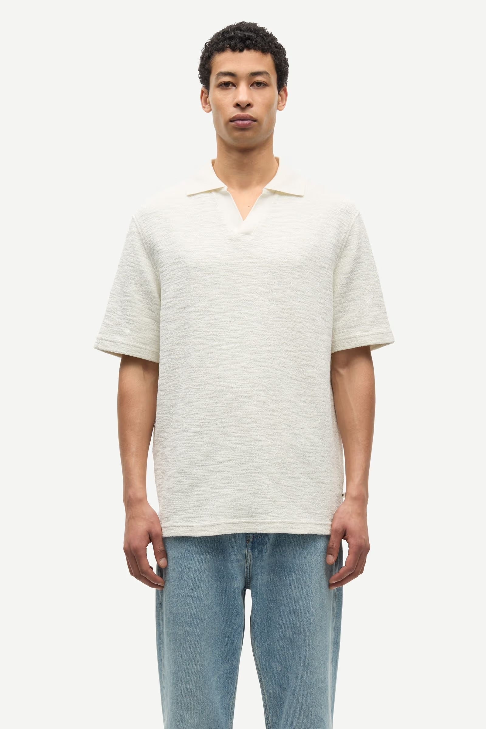 Samac V-Neck Polo Clear Cream