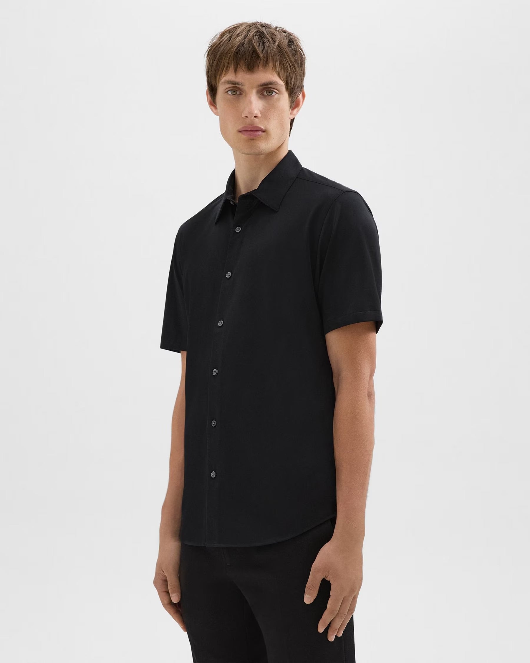 Irving Sylvain Structure Short Sleeve Shirt Black
