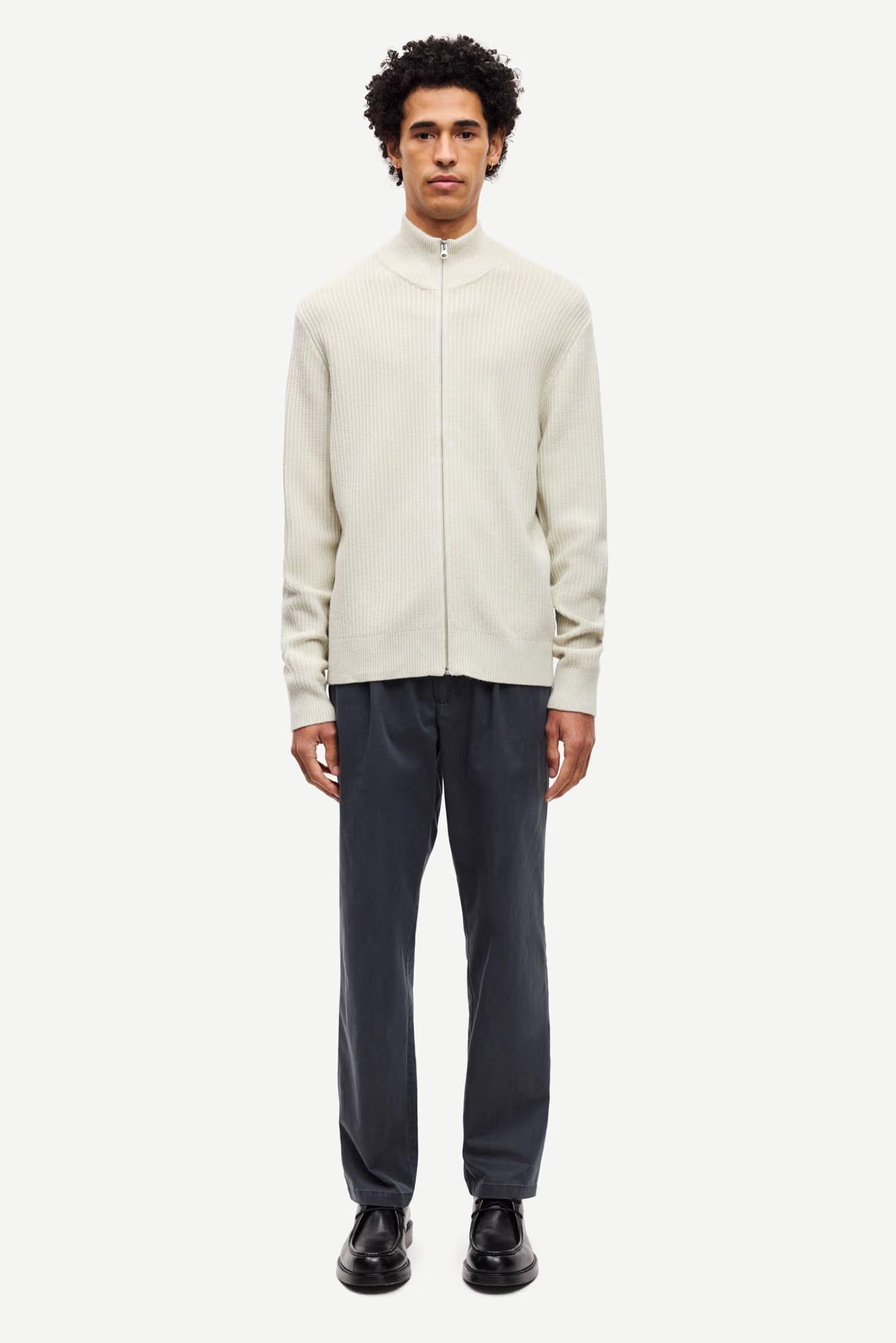 Sadem Zip Cardigan Siver Birch